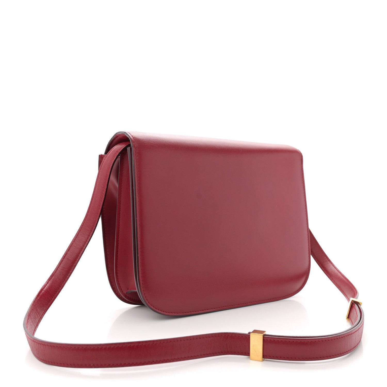 Box Calfskin Medium Classic Box Flap Bag Burgundy