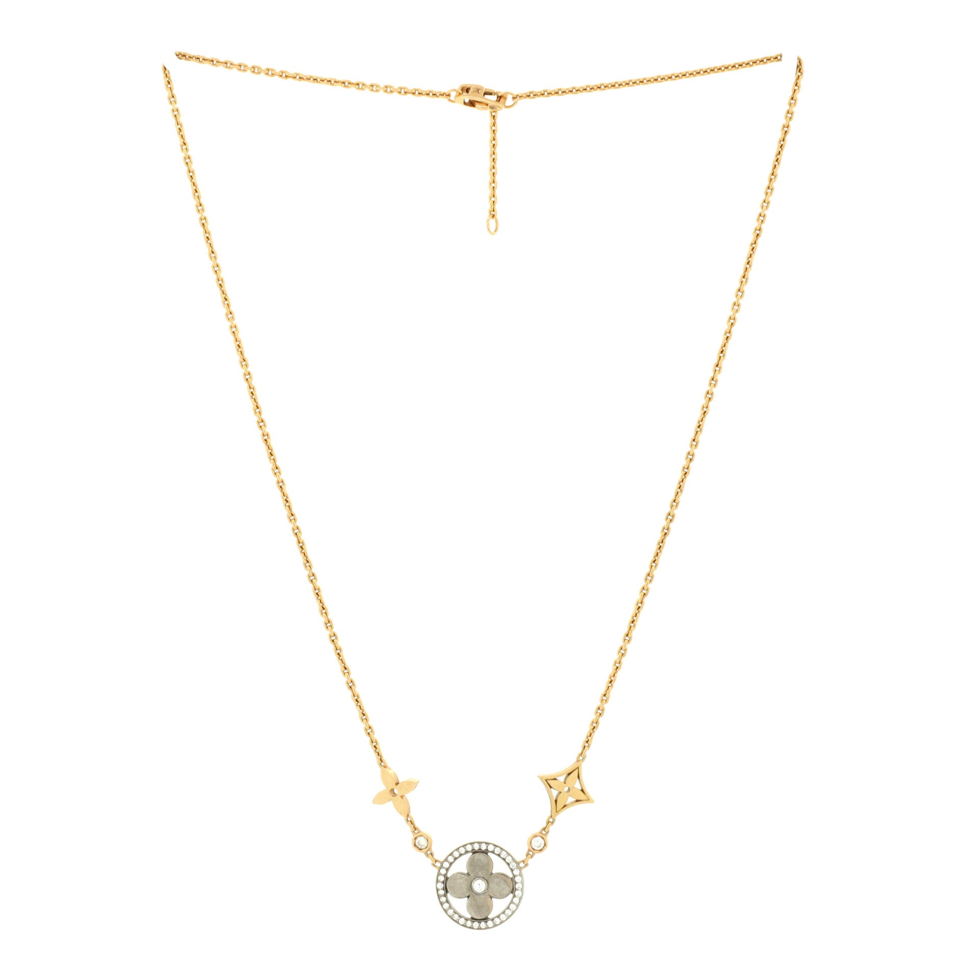 Blossom XL Necklace 18K Tricolor Gold with Diamonds