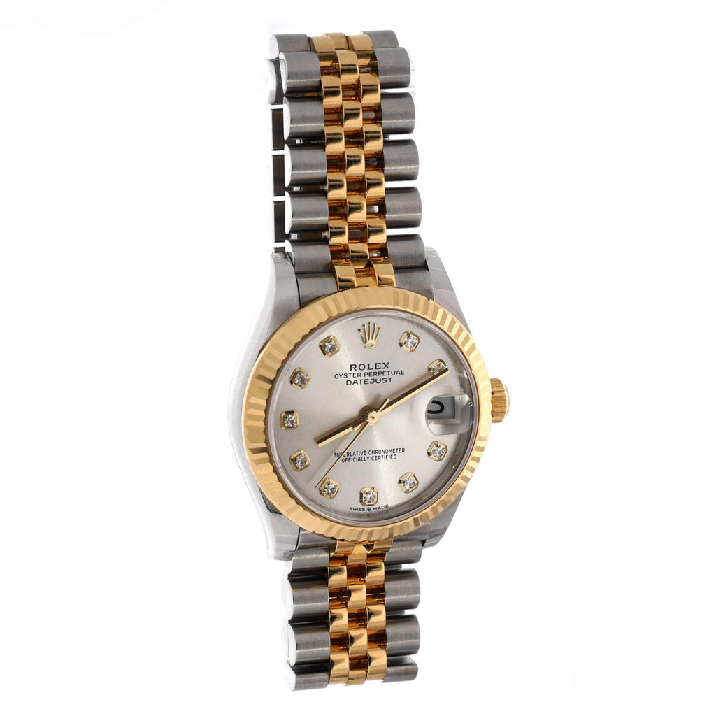 Oyster Perpetual Datejust Automatic Watch Stainless Steel and Yellow Gold with Diamond Markers 31