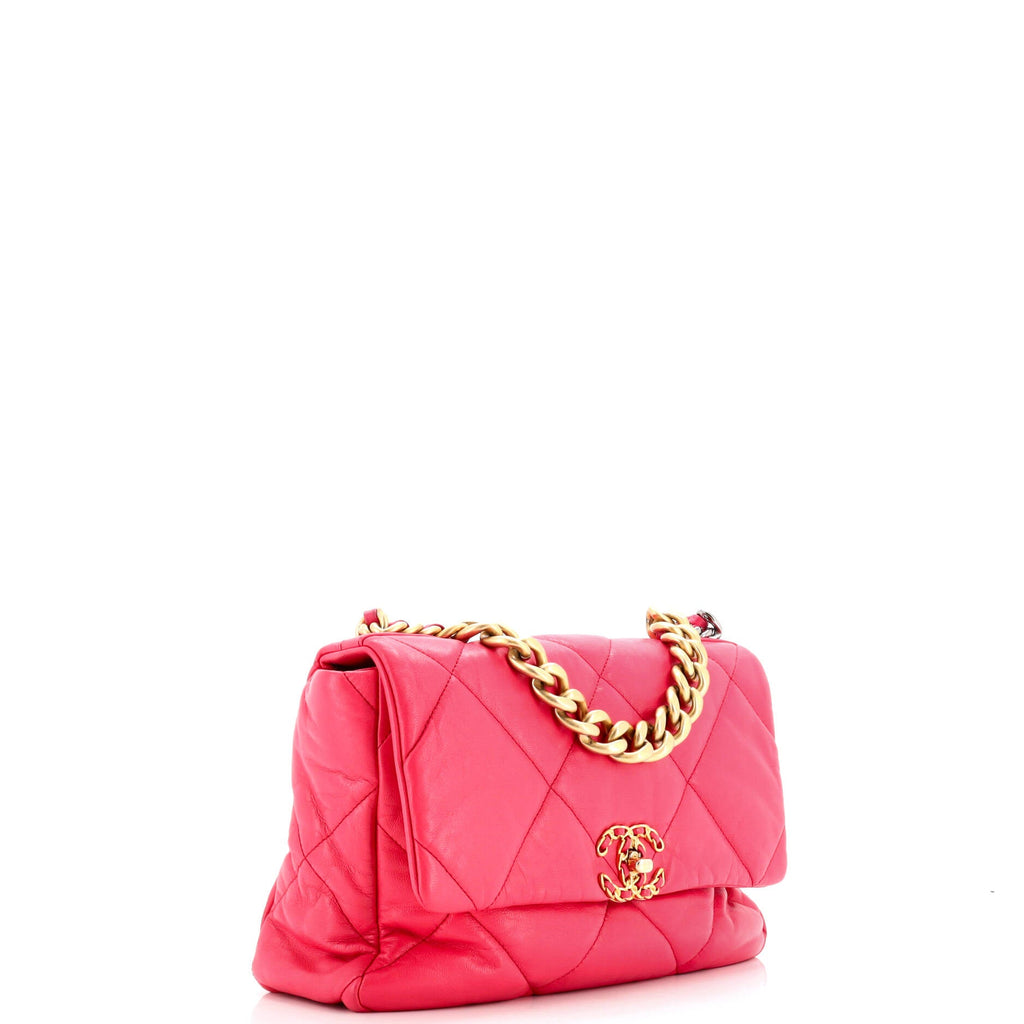 19 Flap Bag Quilted Leather Large