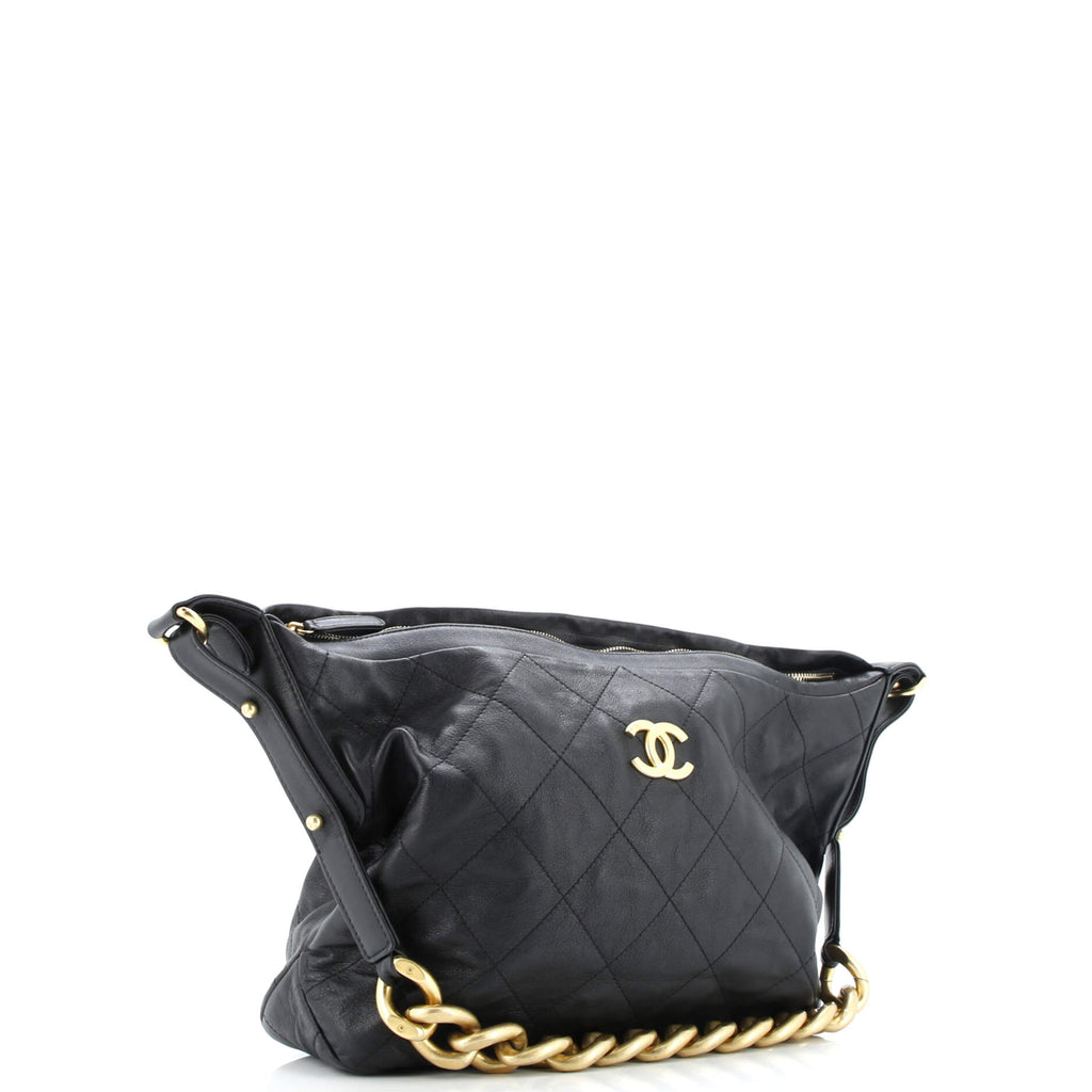Daily Belted Chain Handle Hobo Quilted Calfskin Medium