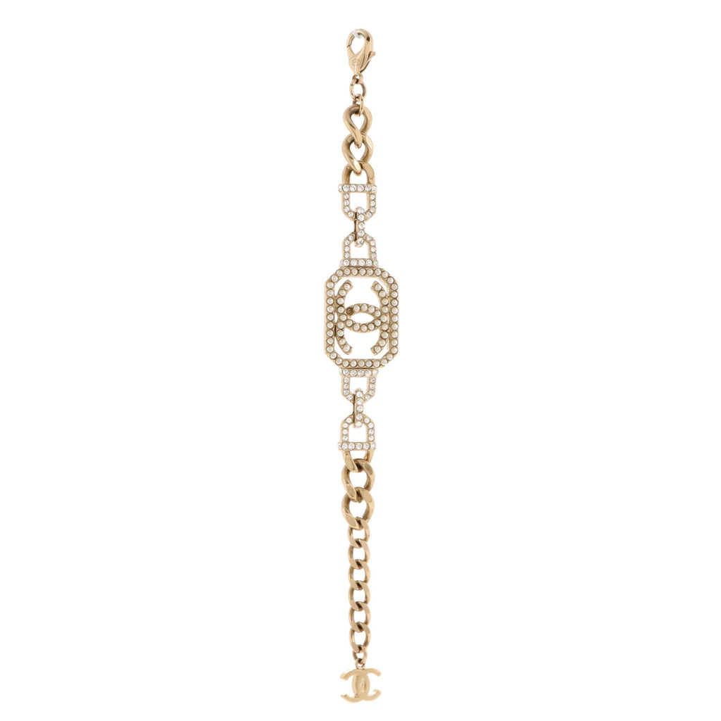 Vendome CC Chain Bracelet Metal with Crystals and Faux Pearls