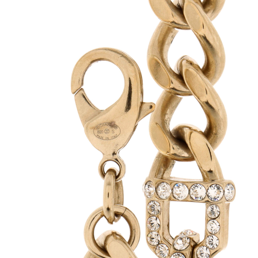 Vendome CC Chain Choker Necklace Metal with Crystals and Faux Pearls