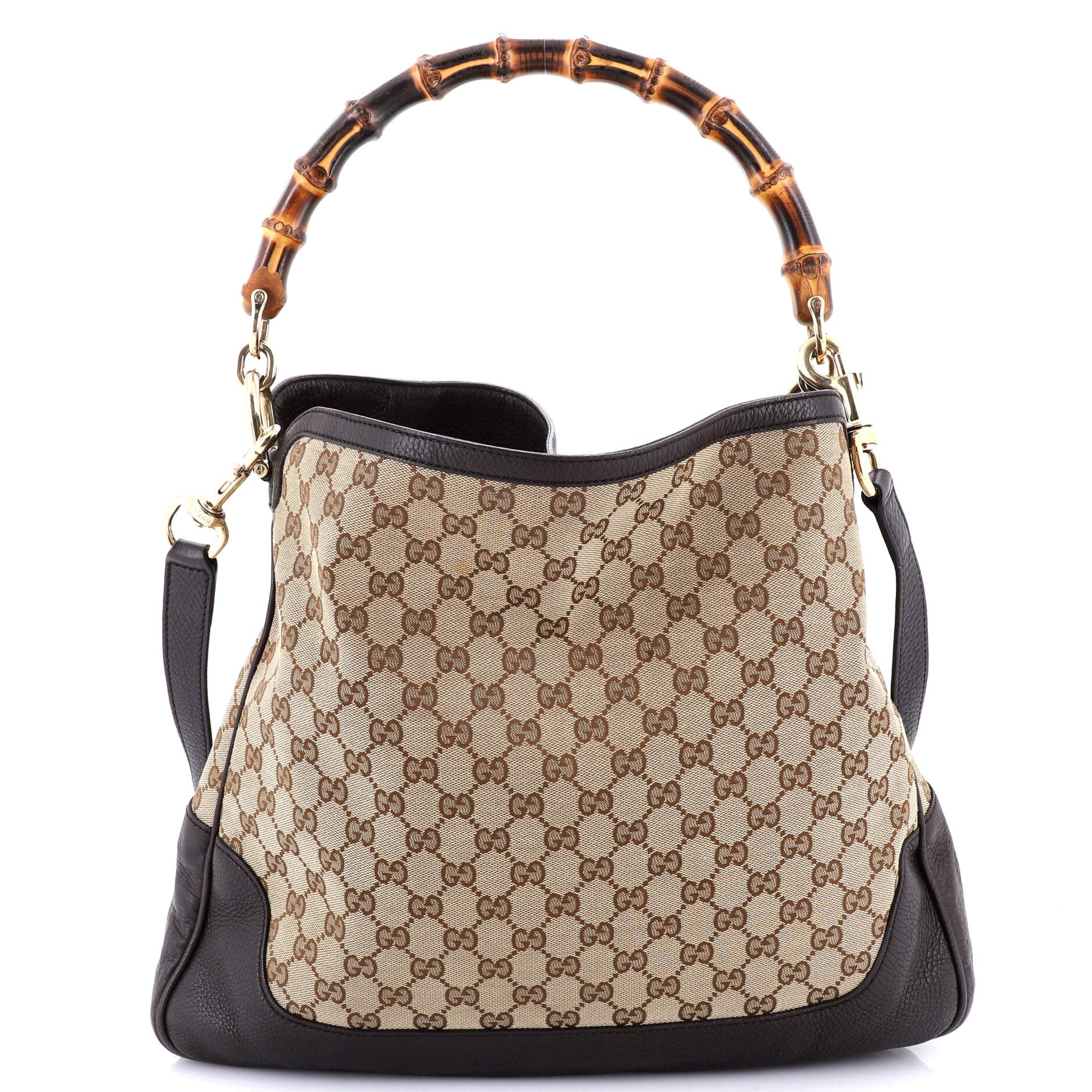Diana Bamboo Shoulder Bag GG Canvas Medium