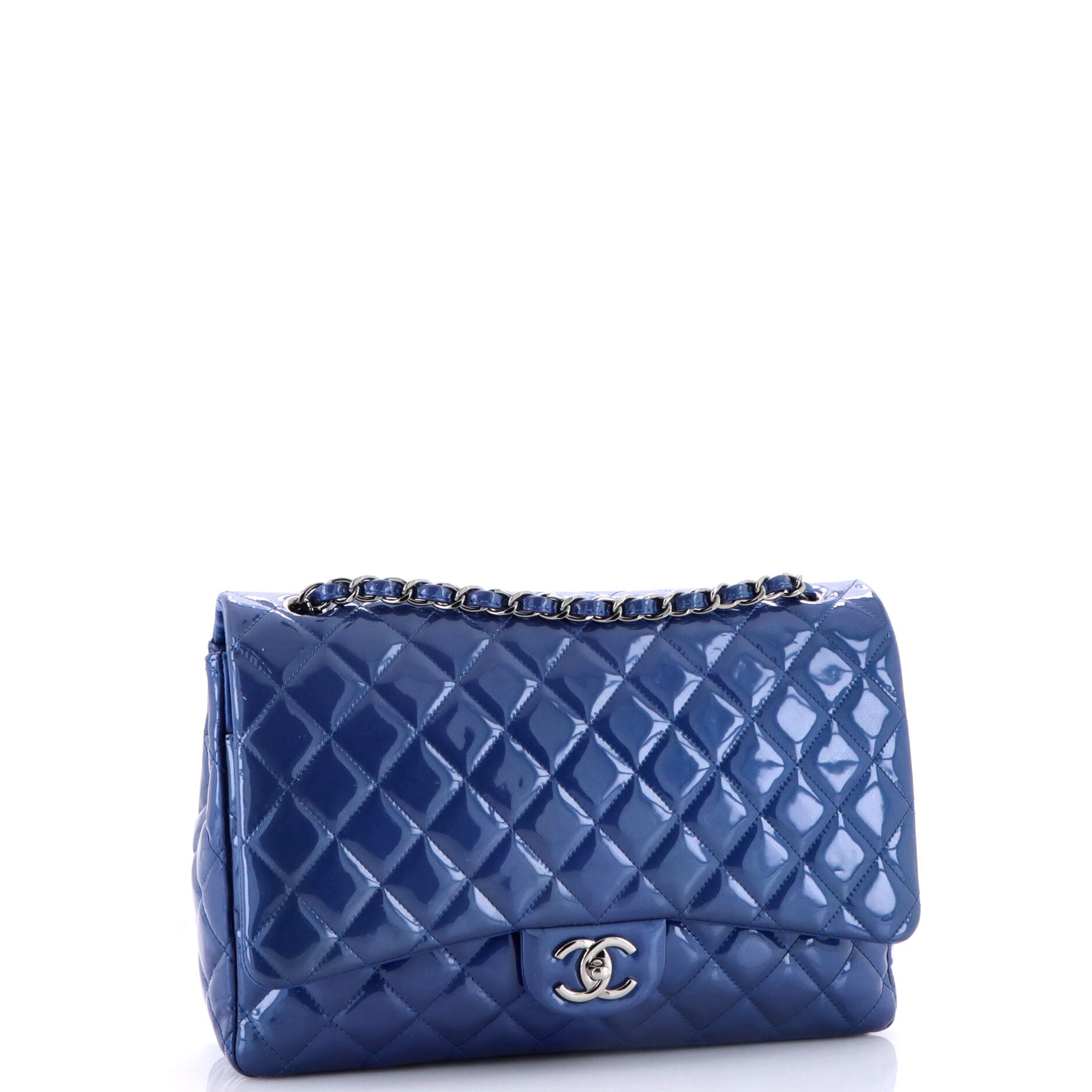 Classic Double Flap Bag Quilted Patent Maxi