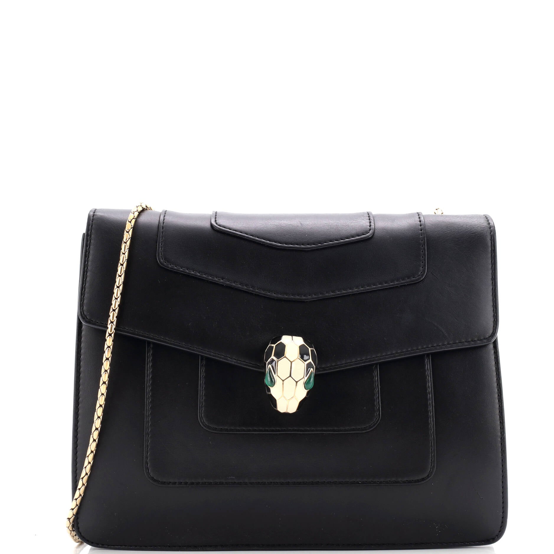 Serpenti Forever Square Shoulder Bag Leather Medium