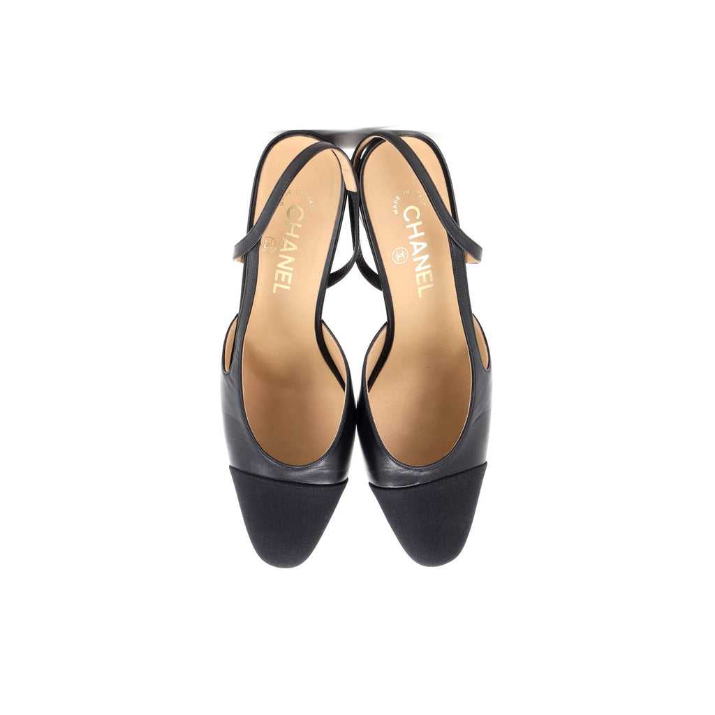 Women’s Cap Toe Slingback Pumps Leather