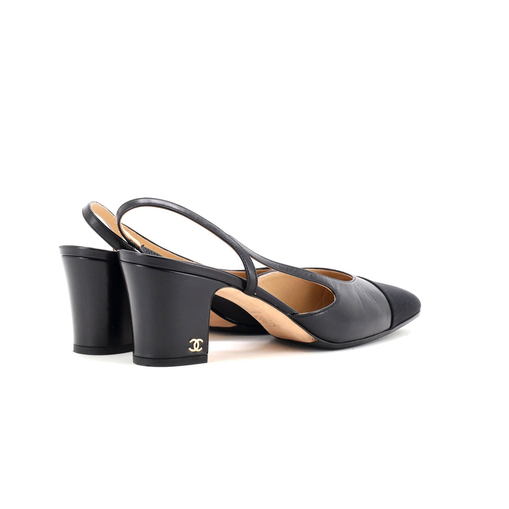 Women’s Cap Toe Slingback Pumps Leather