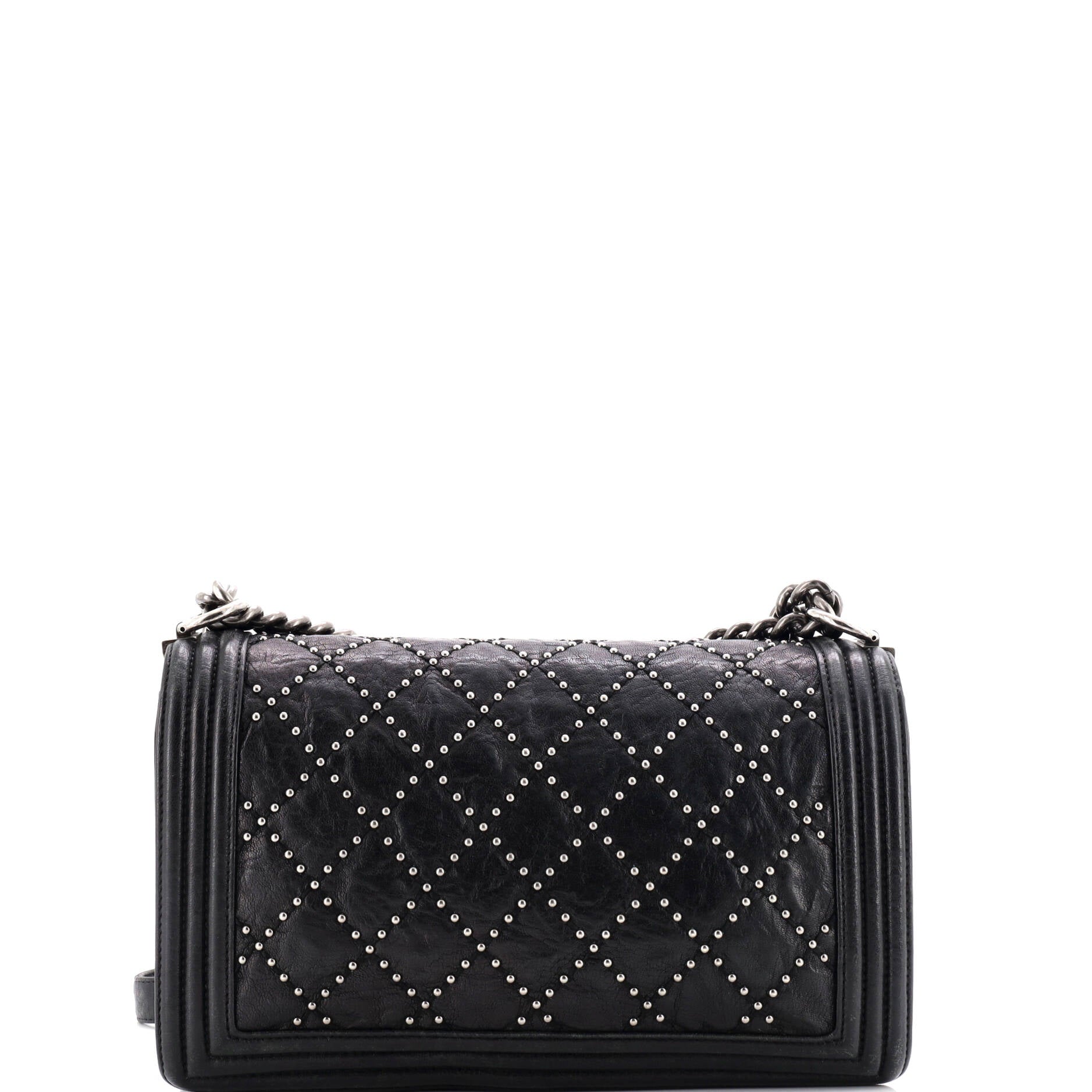 Boy Flap Bag Studded Quilted Distressed Calfskin New Medium