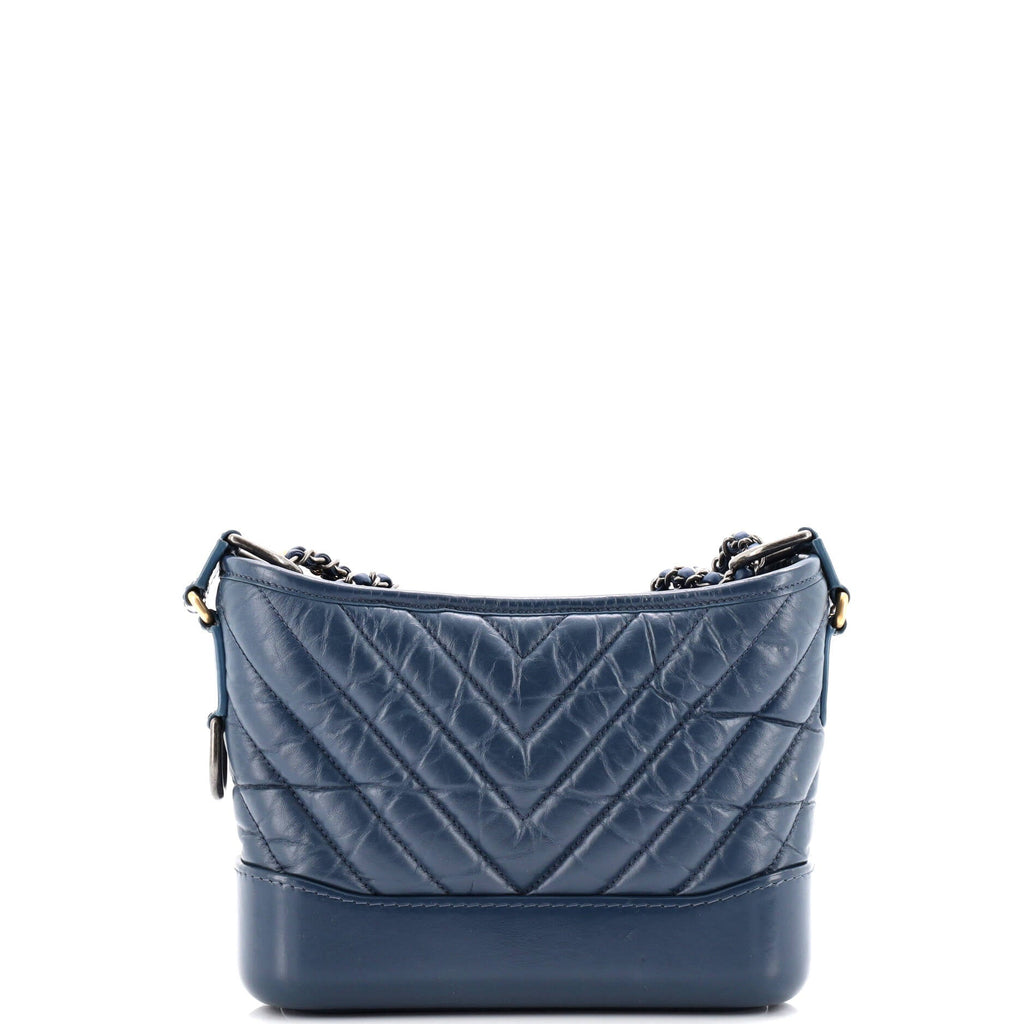 Gabrielle Hobo Chevron Aged Calfskin Small