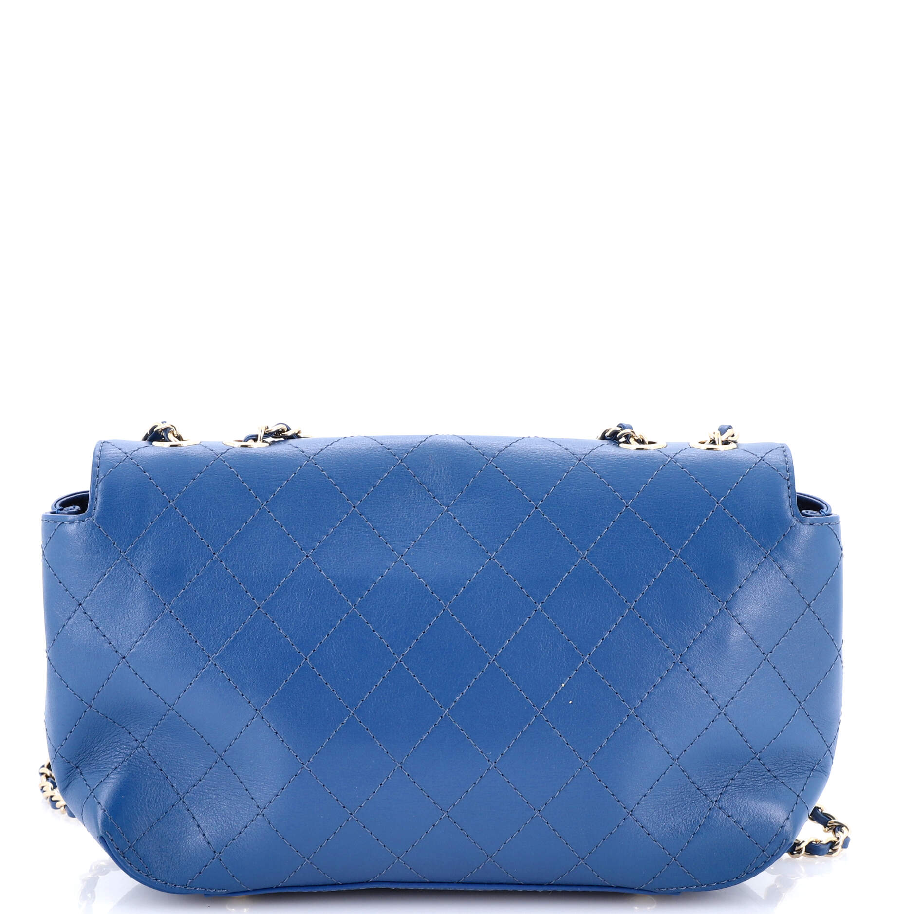 Covered CC Flap Bag Stitched Calfskin Medium