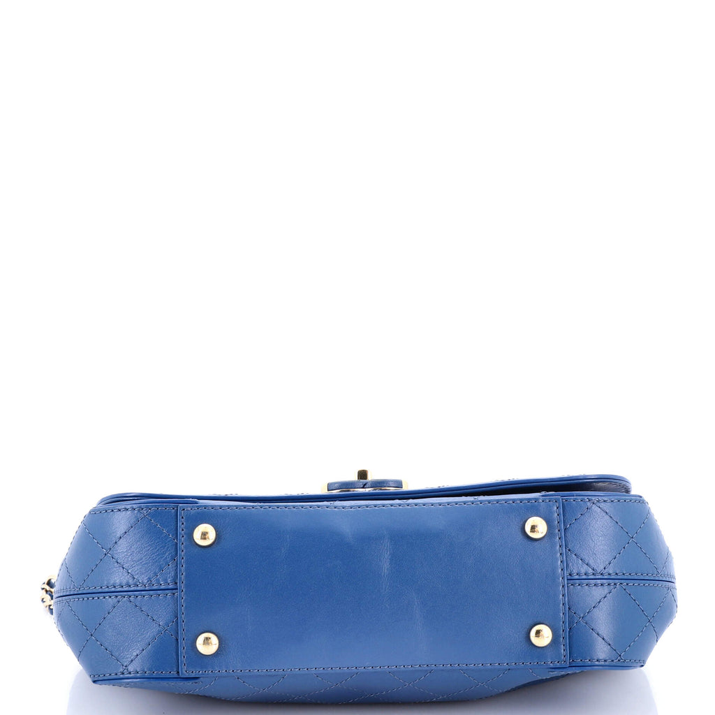 Covered CC Flap Bag Stitched Calfskin Medium