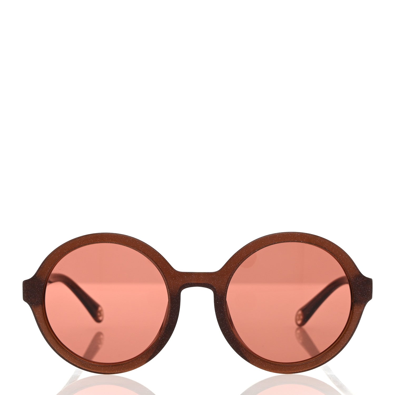 Acetate Polarized Round Glitter Sunglasses 5522U Brown