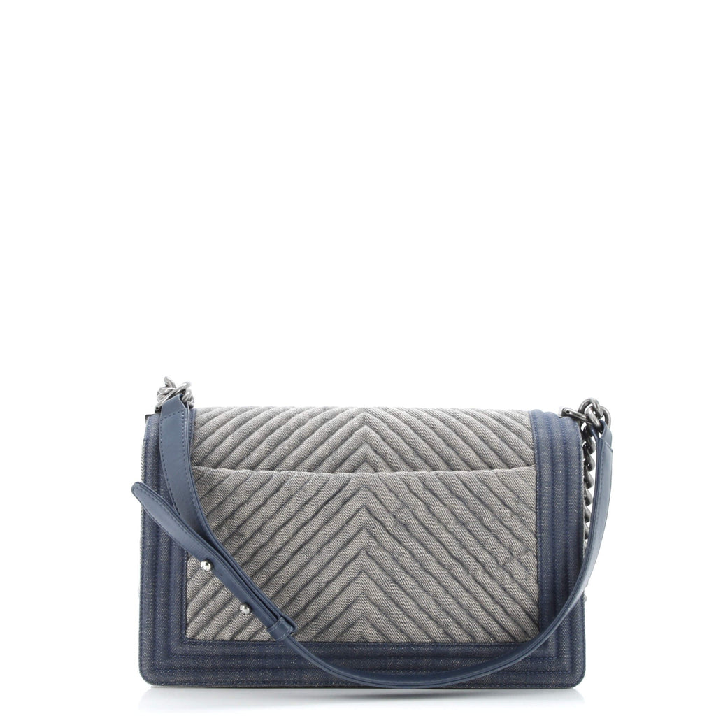 Boy Flap Bag Chevron Denim Old Medium