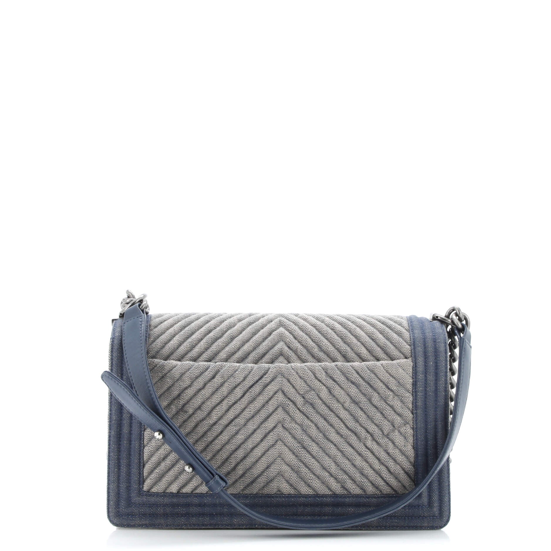 Boy Flap Bag Chevron Denim Old Medium