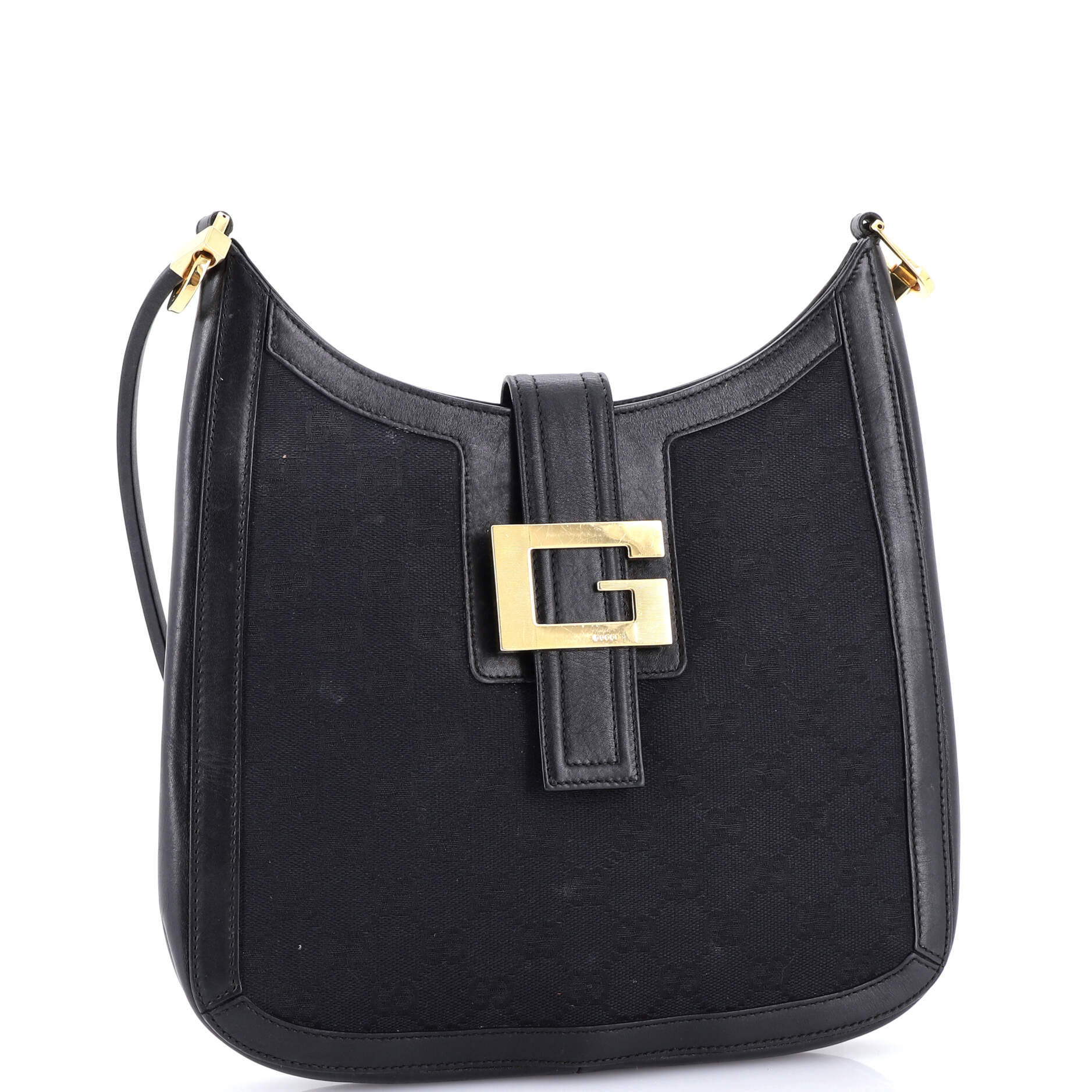 Vintage G Hobo GG Canvas and Leather