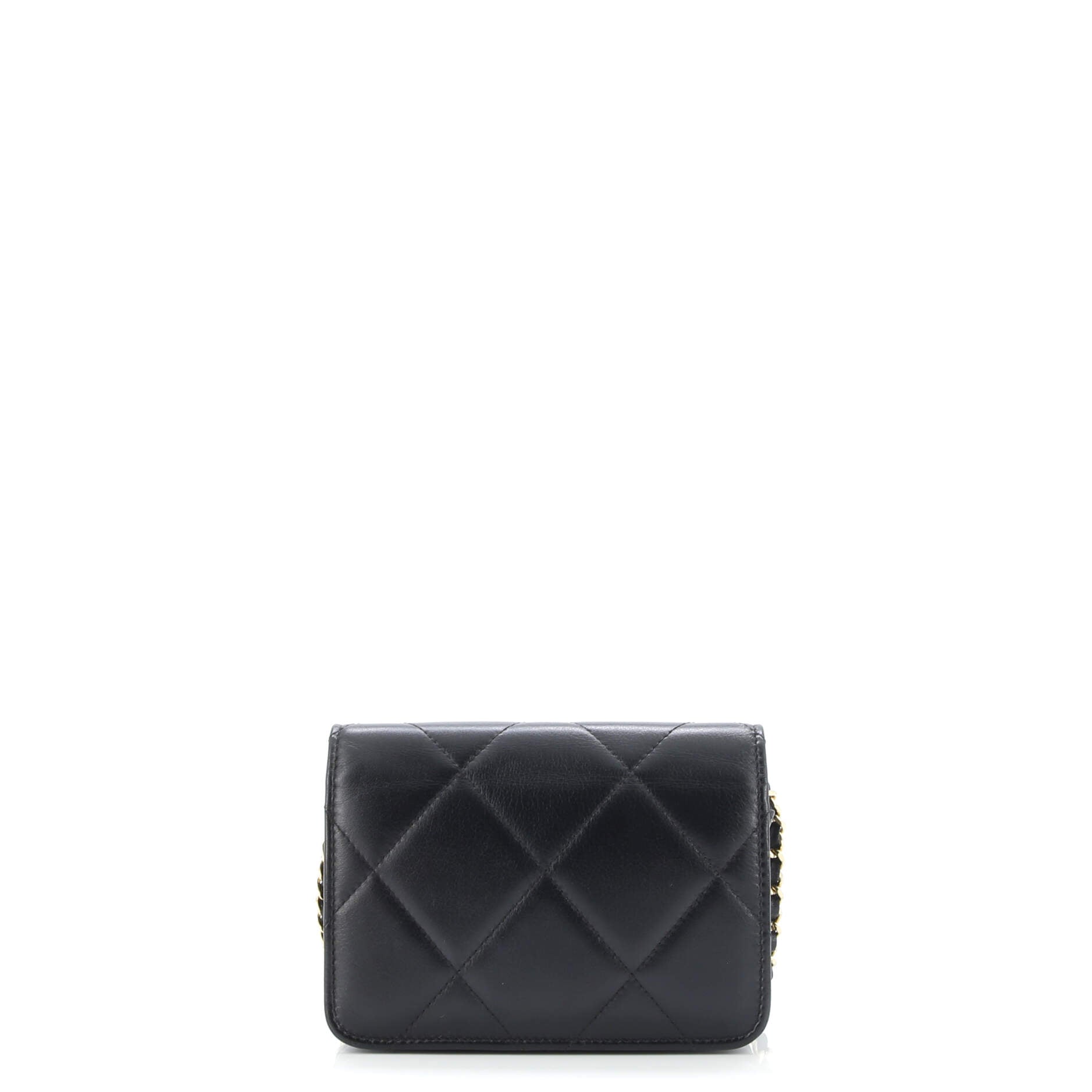 Crystal Geometric Frame CC Clutch with Chain Quilted Calfskin