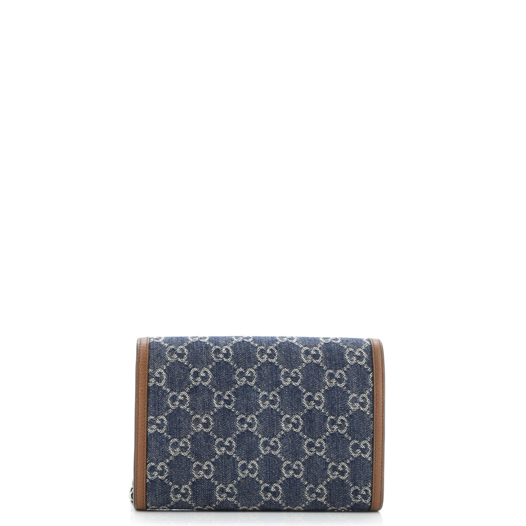 Dionysus Chain Wallet GG Denim Small