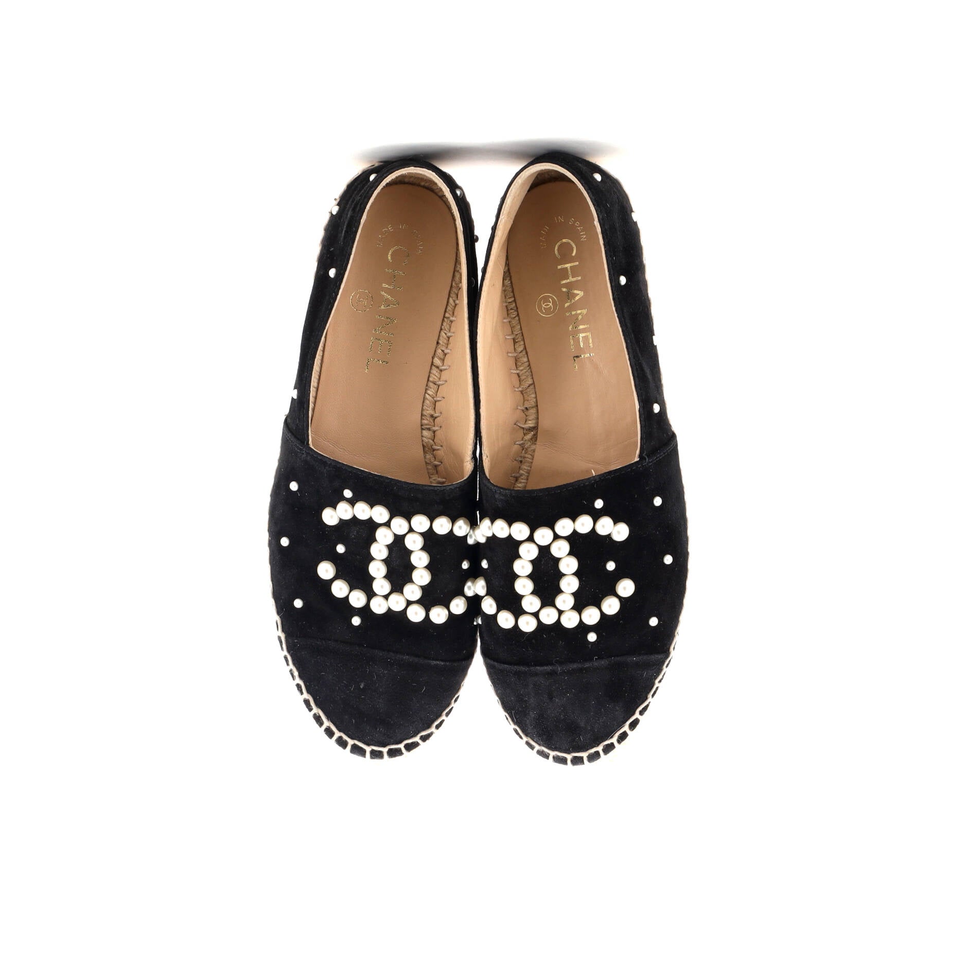 Women's CC Cap Toe Espadrilles Embellished Suede