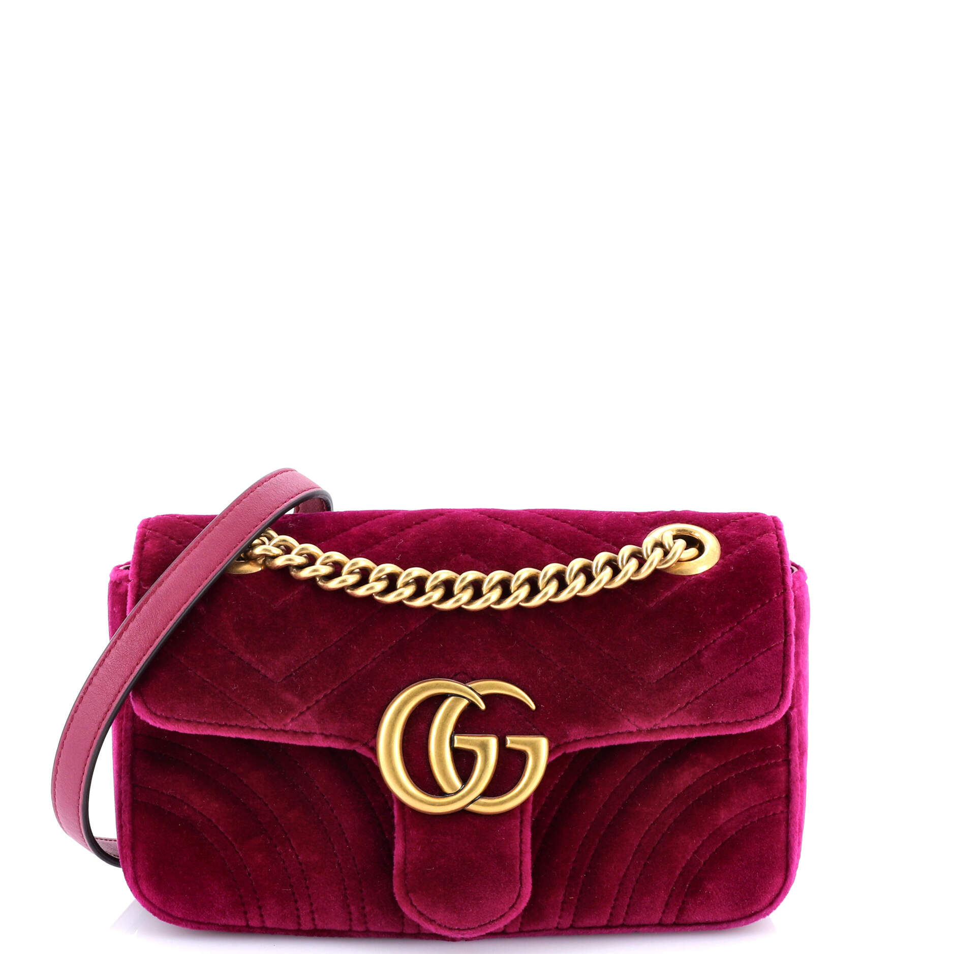 GG Marmont Flap Bag Matelasse Velvet Mini