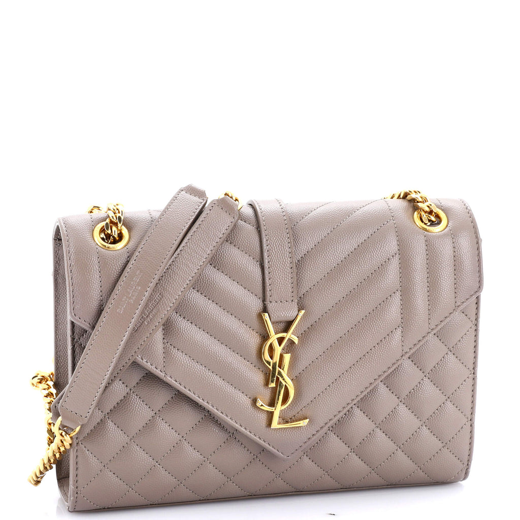 Classic Monogram Envelope Satchel Mixed Matelasse Leather Medium