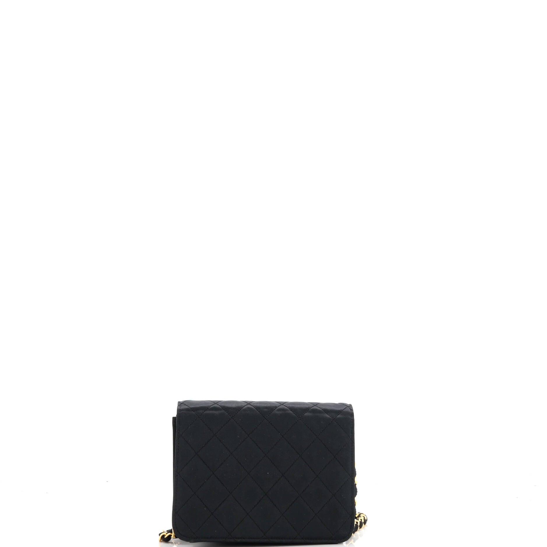 Vintage CC Chain Flap Bag Quilted Satin Mini