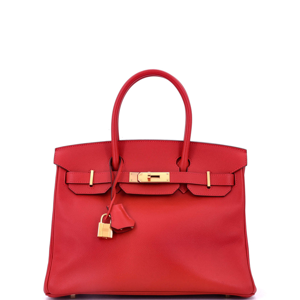 Birkin Handbag Rouge Casaque Epsom with Gold Hardware 30