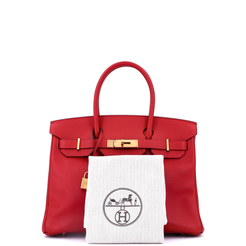 Birkin Handbag Rouge Casaque Epsom with Gold Hardware 30
