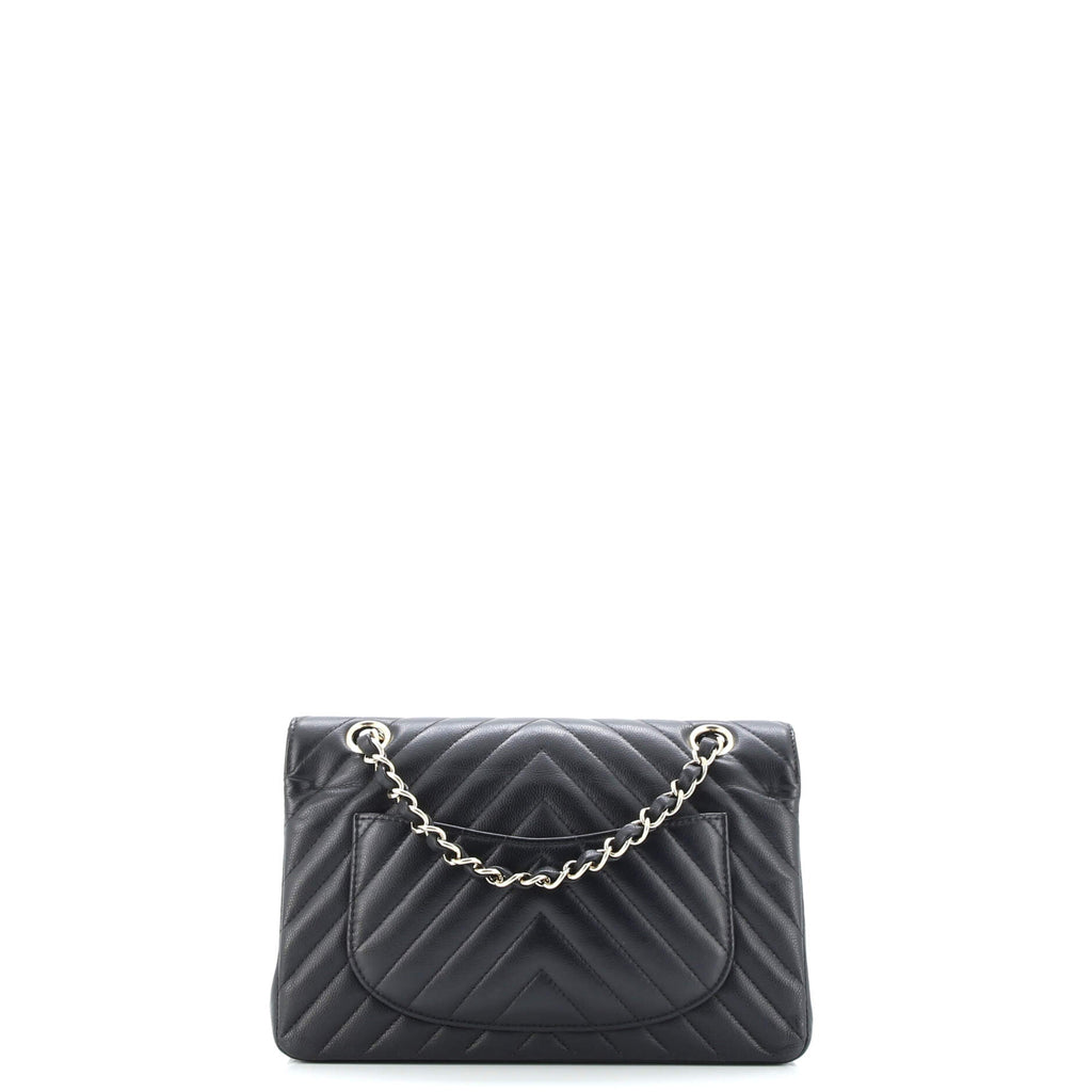 Classic Double Flap Bag Chevron Caviar Small