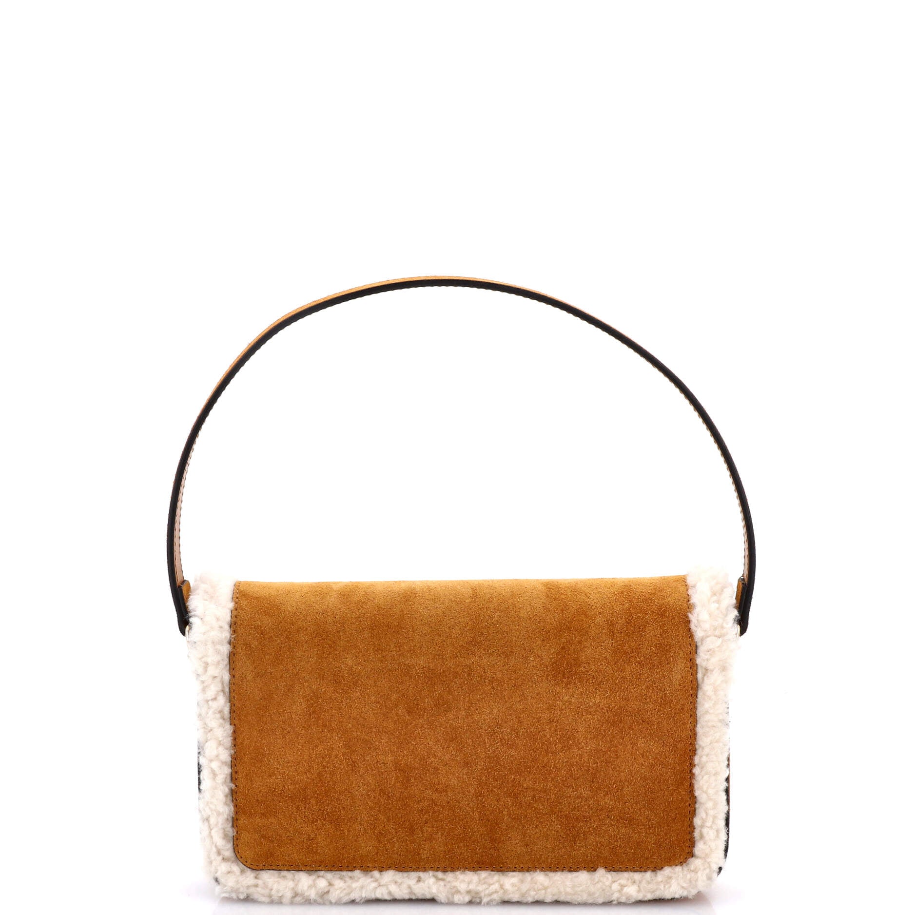 Horsebit 1955 Flap Shoulder Bag Suede with Shearling Mini