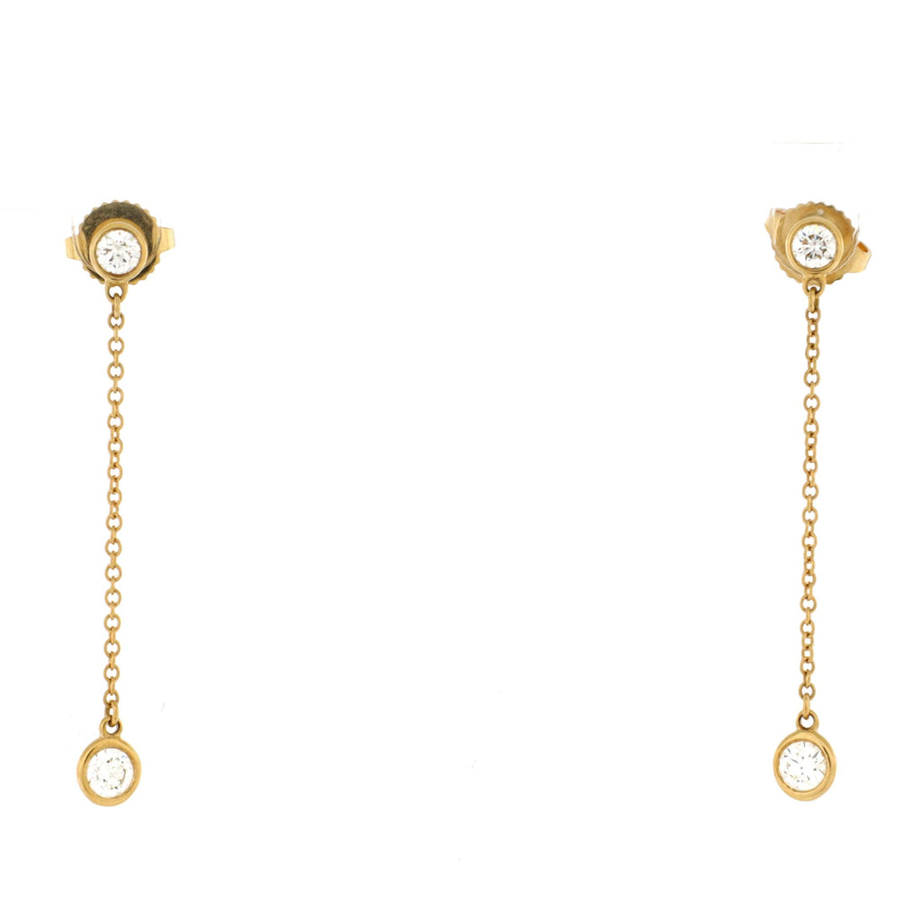 Elsa Peretti Diamonds By The Yard Drop Earrings 18K Yellow Gold with Diamonds .39CT