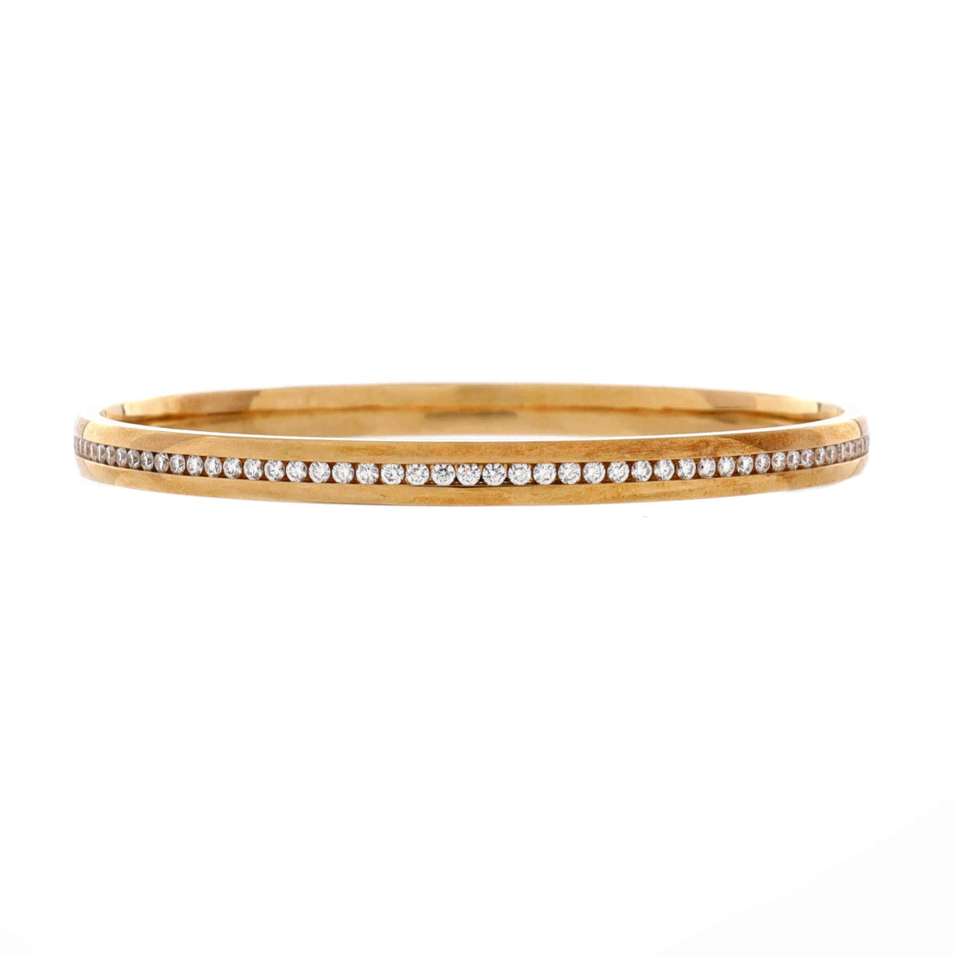 HW Logo Bangle Bracelet 18K Yellow Gold and Diamonds