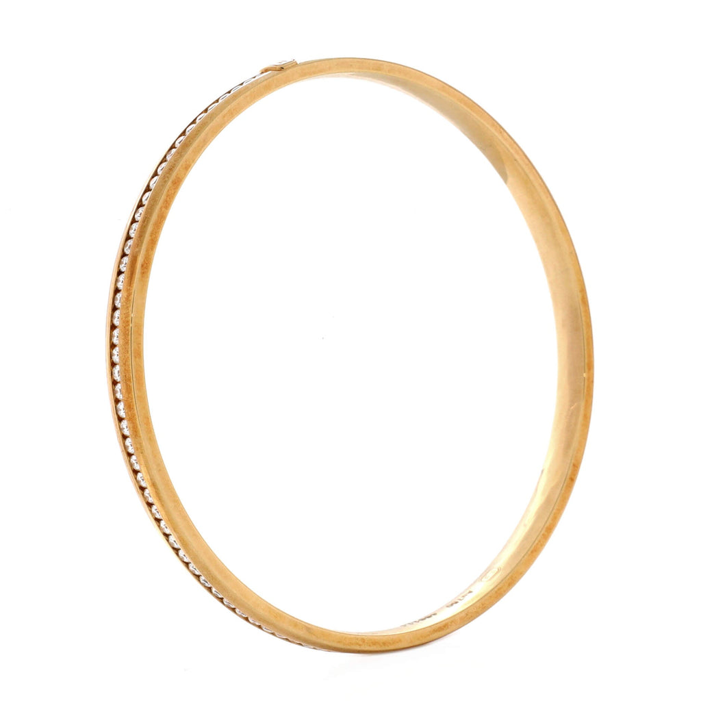 HW Logo Bangle Bracelet 18K Yellow Gold and Diamonds