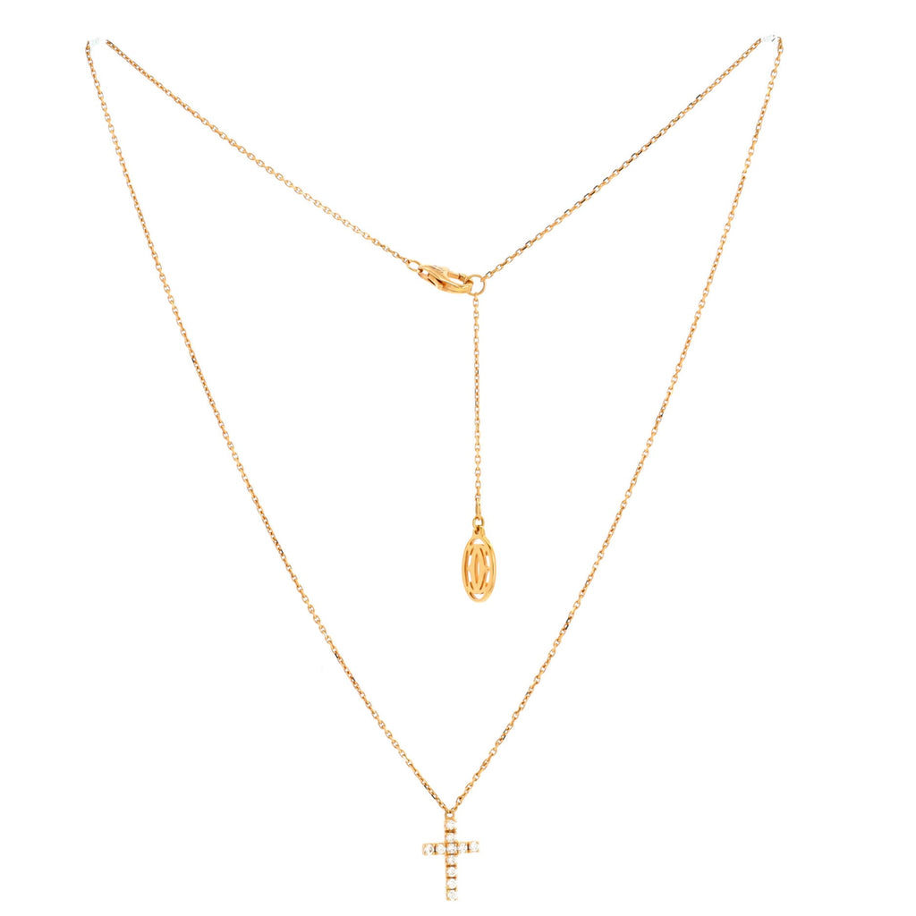 Cross Pendant Necklace 18K Rose Gold with Diamonds