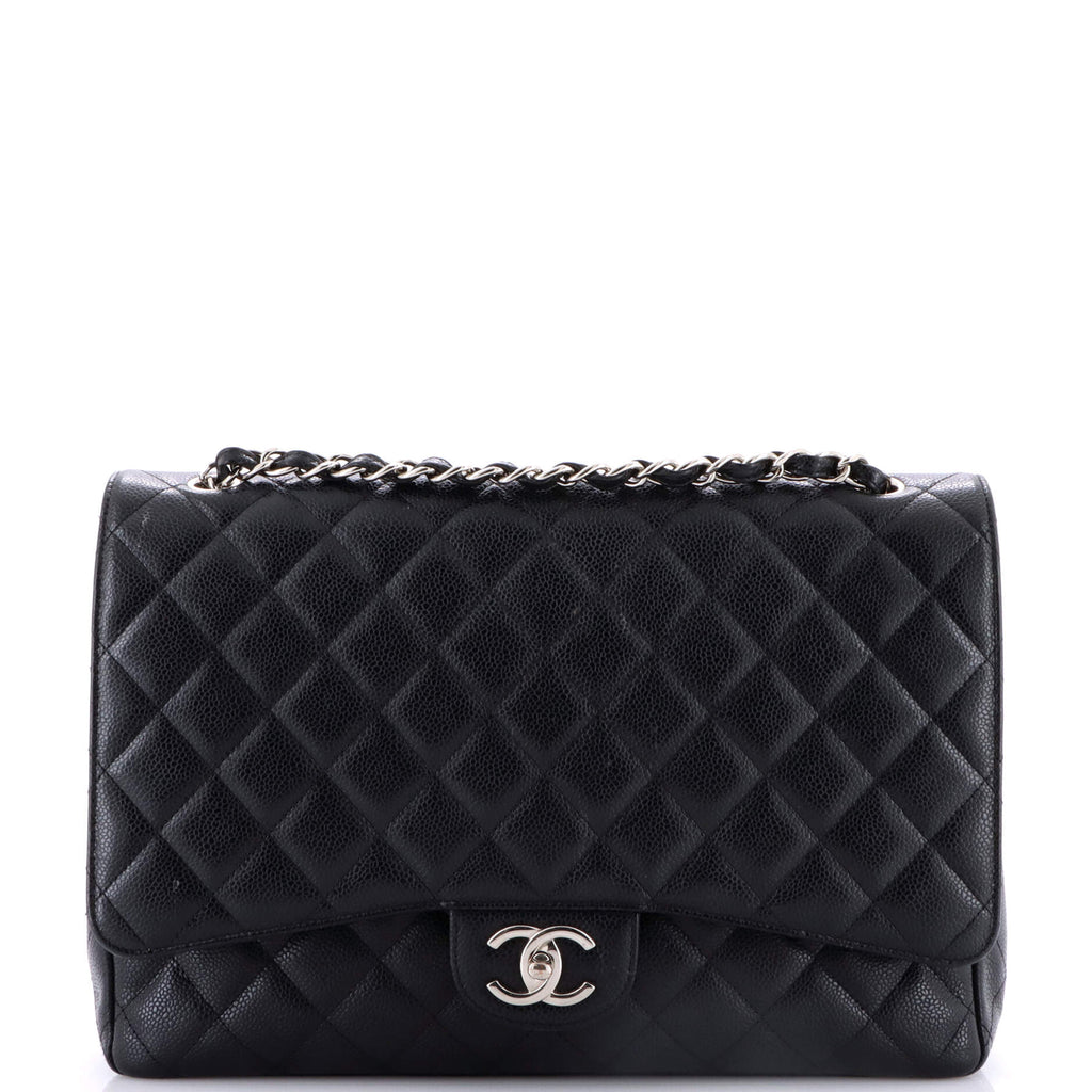 Classic Double Flap Bag Quilted Caviar Maxi