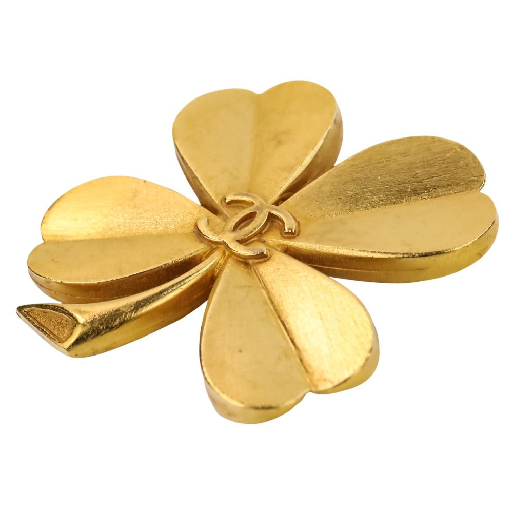 Chanel Clover Motif Coco Mark Brooch