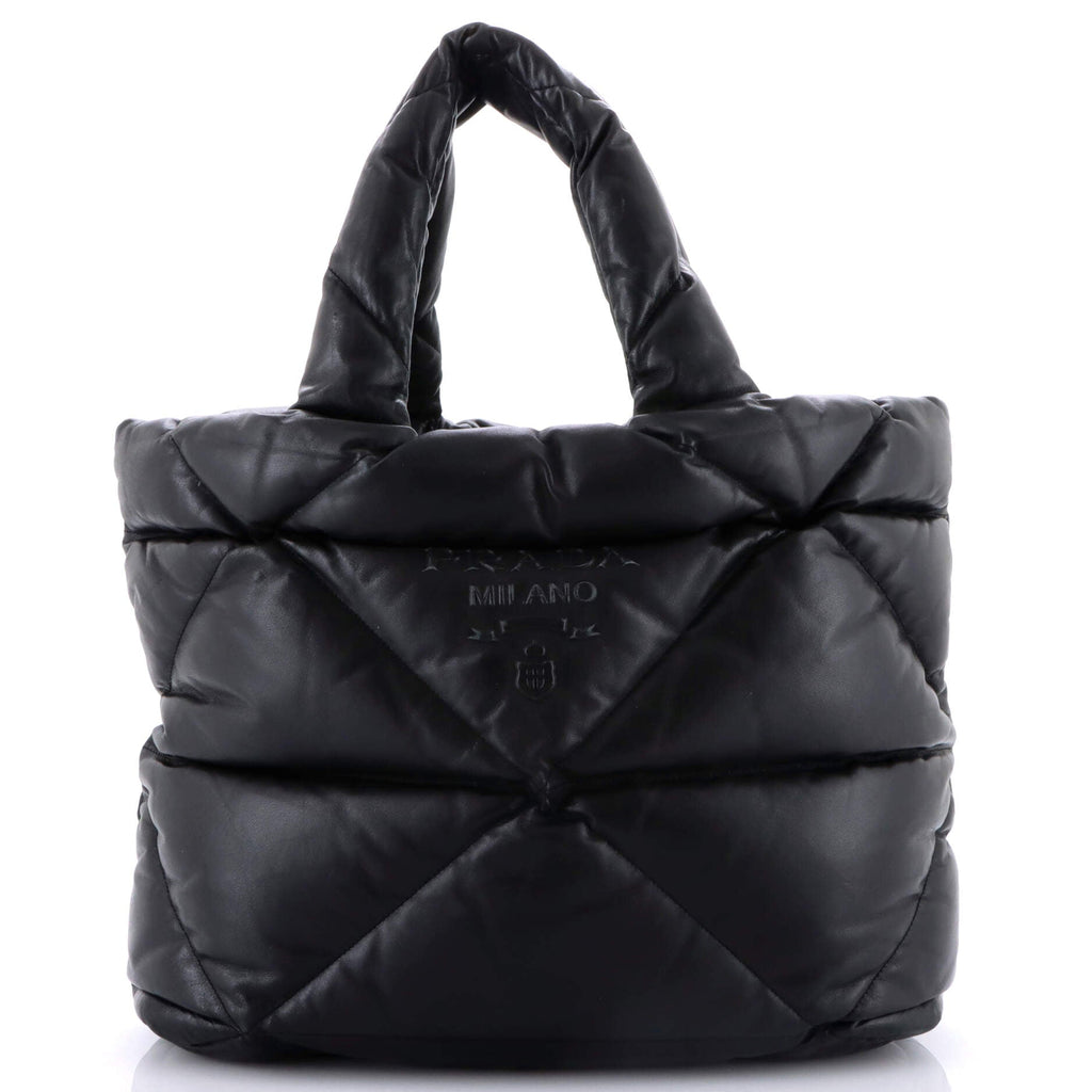 Padded Tote Bag Quilted Nappa Leather Large