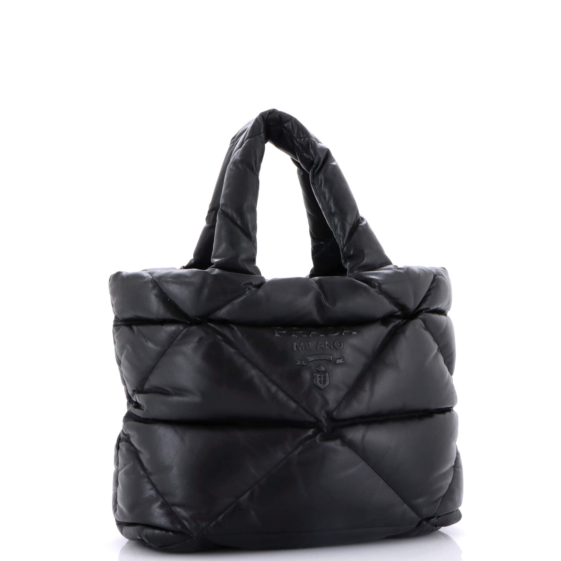 Padded Tote Bag Quilted Nappa Leather Large