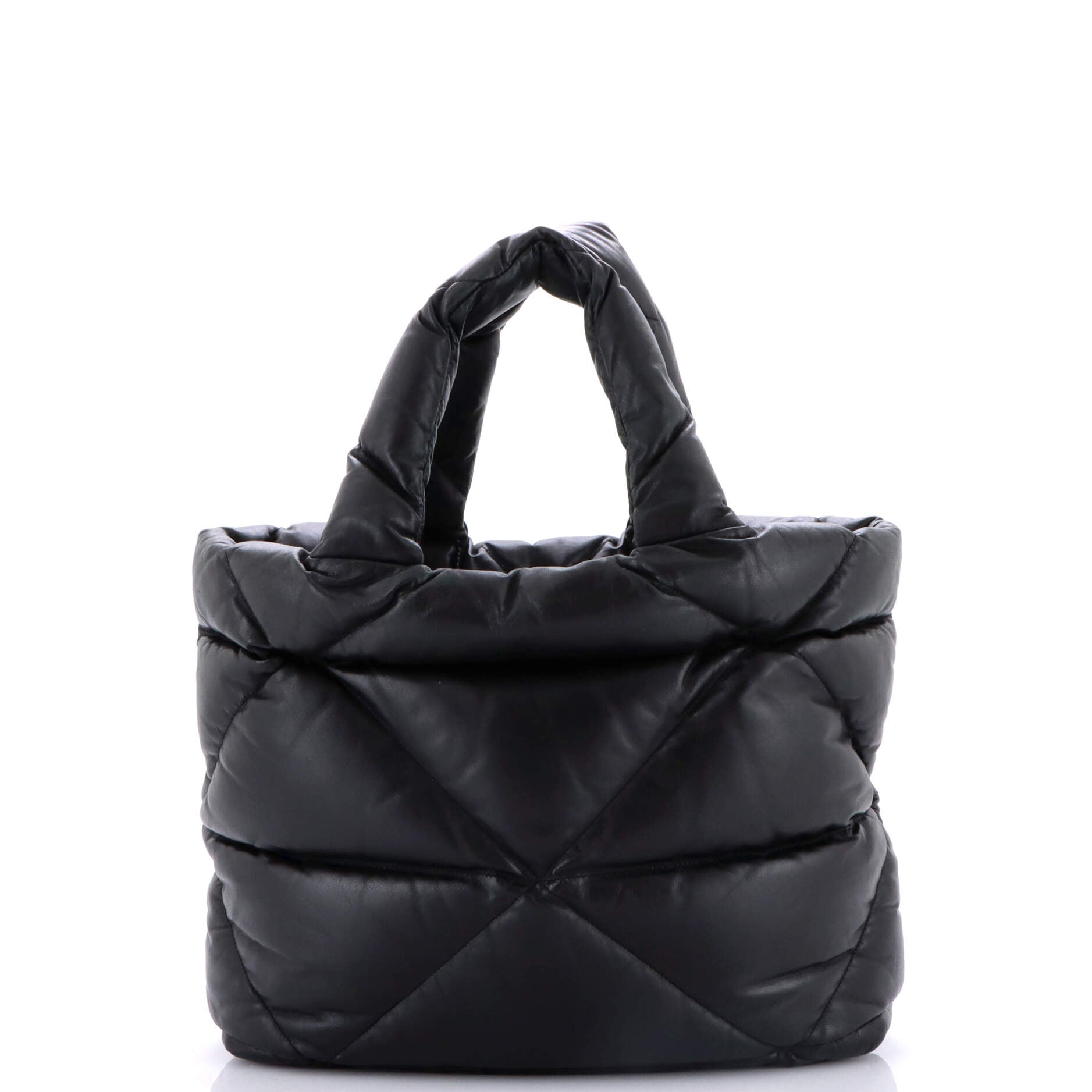 Padded Tote Bag Quilted Nappa Leather Large