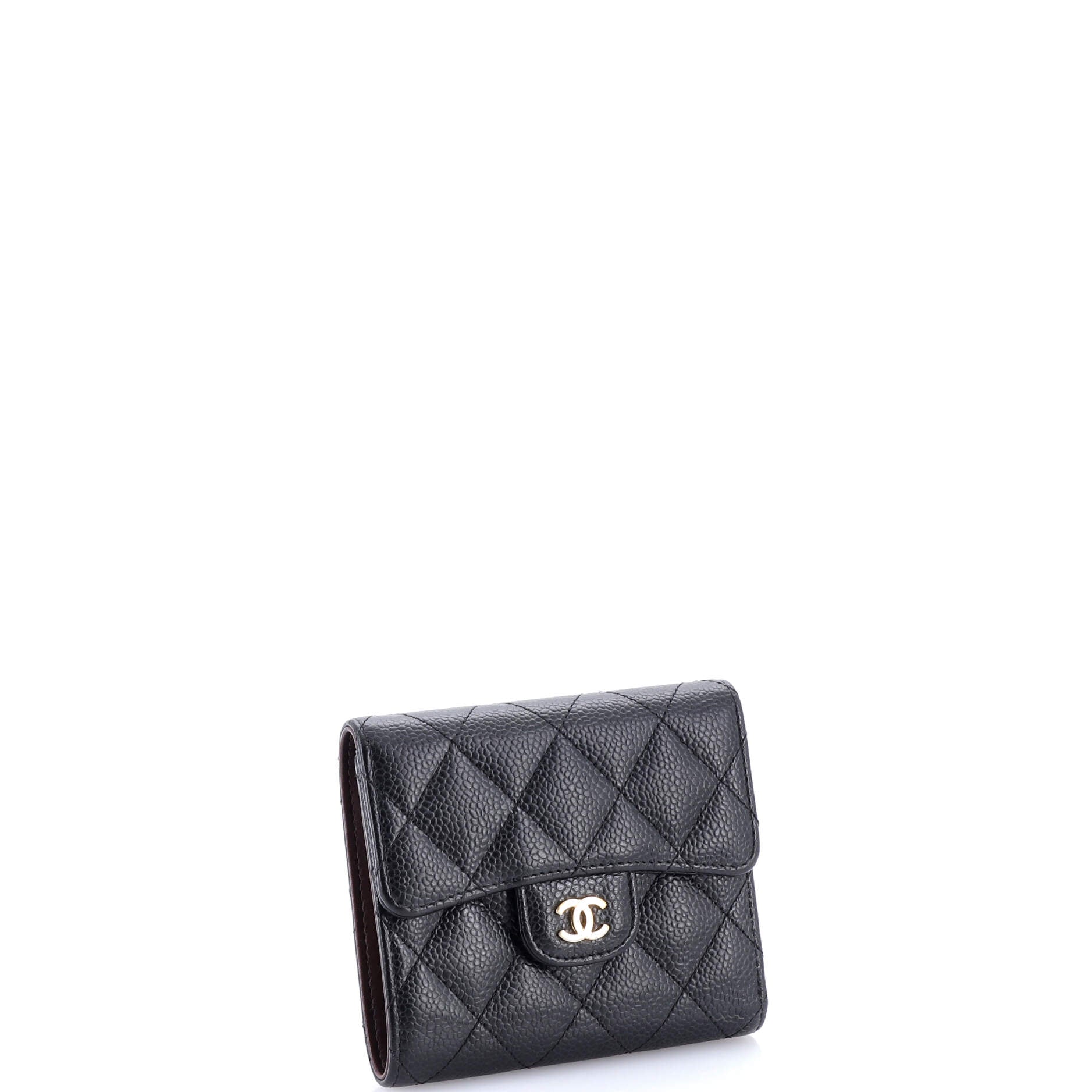 CC Compact Classic Flap Wallet Quilted Caviar