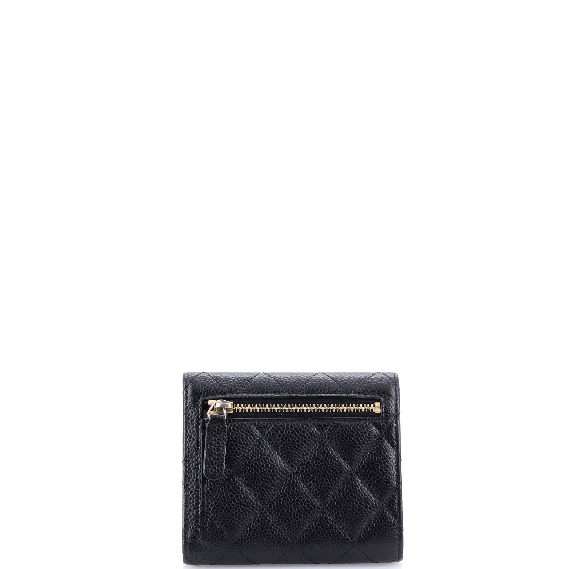 CC Compact Classic Flap Wallet Quilted Caviar