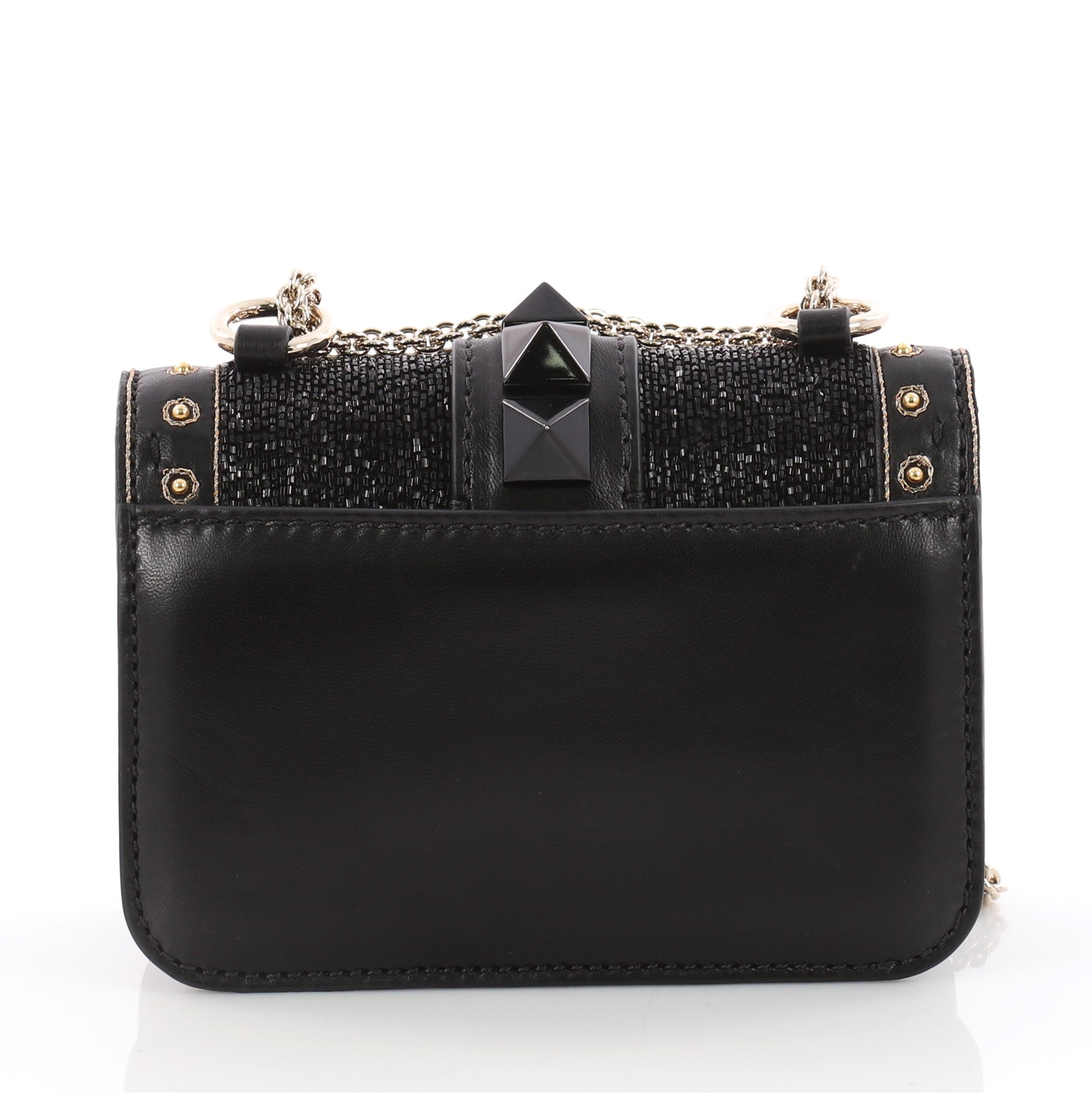 Glam Lock Shoulder Bag Embellished Leather Mini