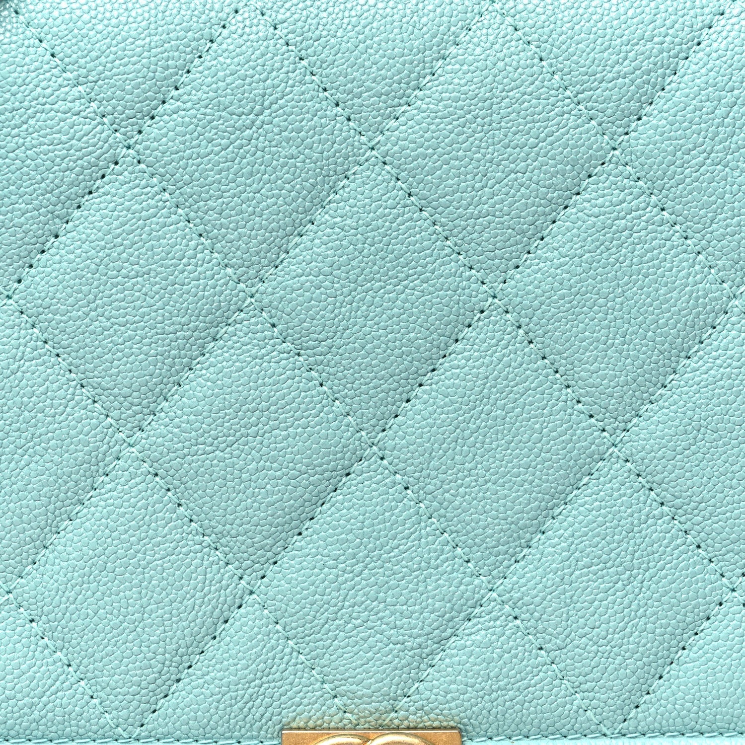 Caviar Quilted Boy Wallet On Chain WOC Light Blue