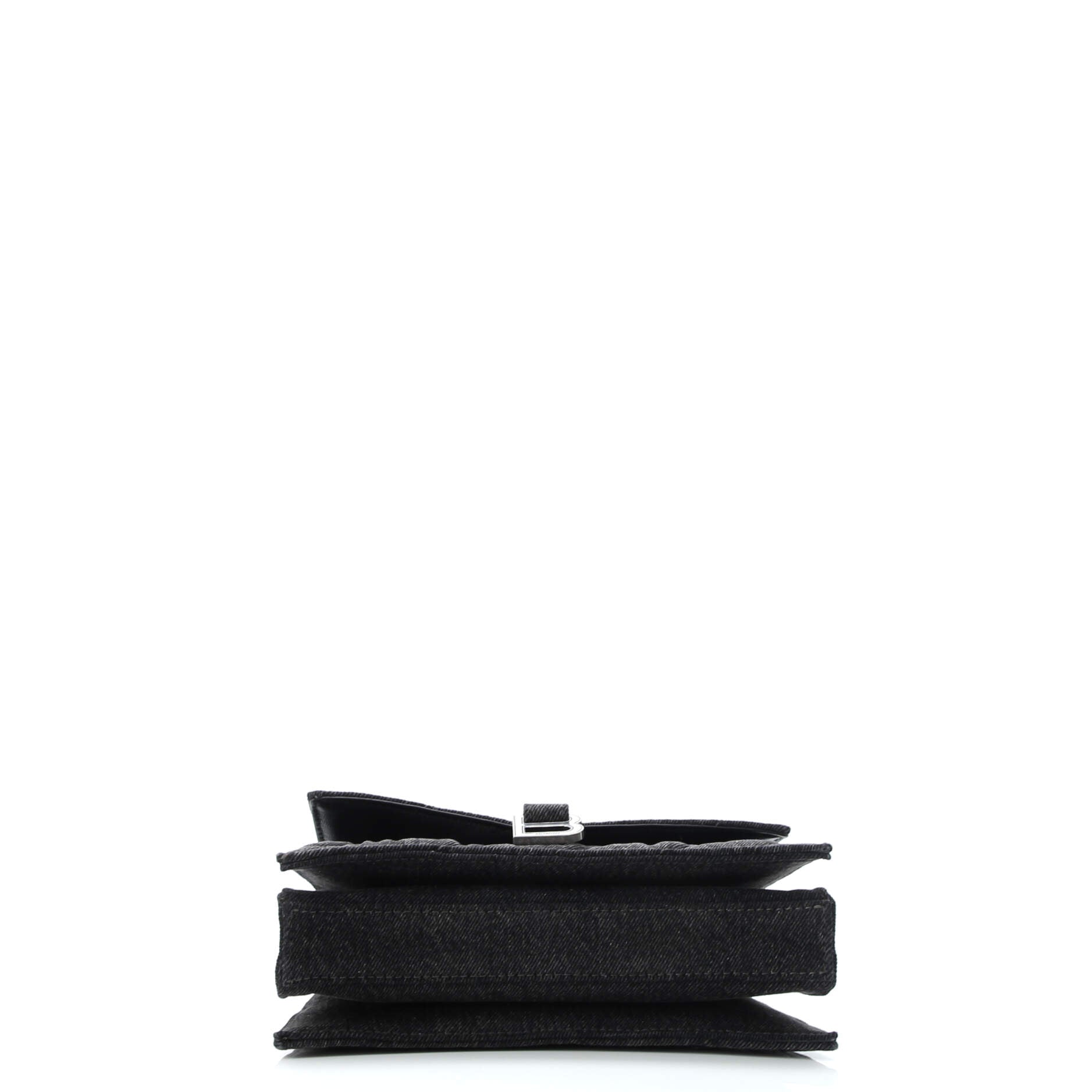 Crush Chain Flap Bag Quilted Denim Small