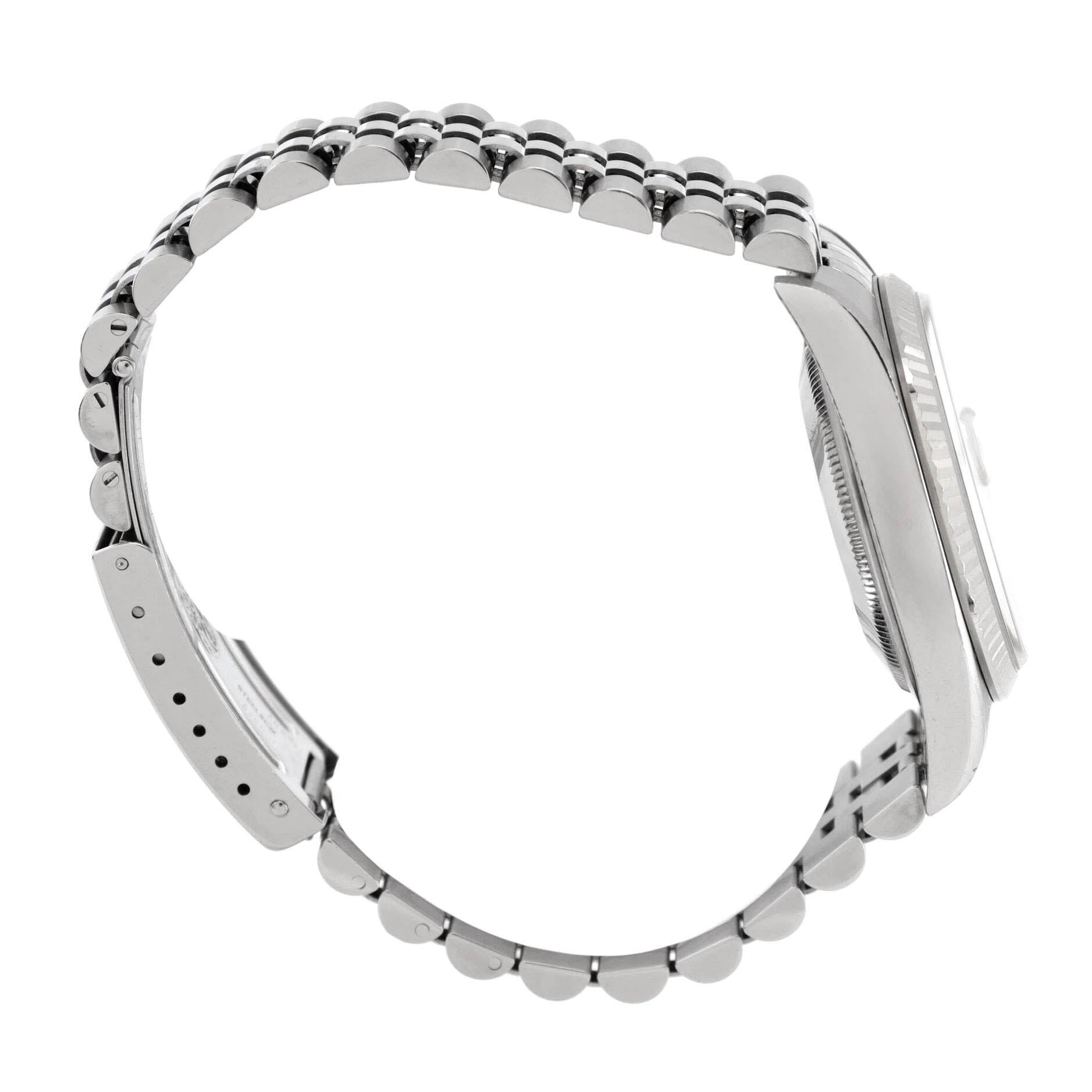Oyster Perpetual Datejust Automatic Watch Stainless Steel and White Gold with Diamond Markers 36