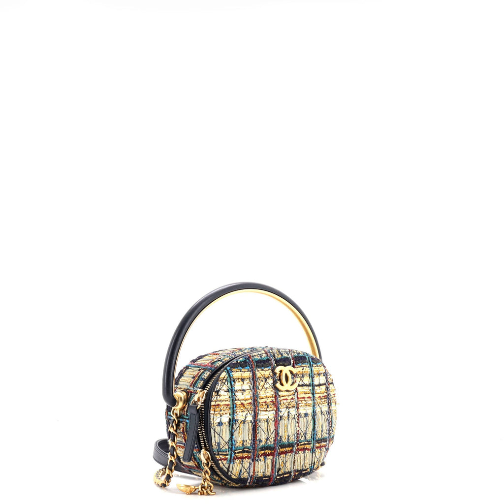 Paris-New York Oval Camera Case Quilted Tweed Small