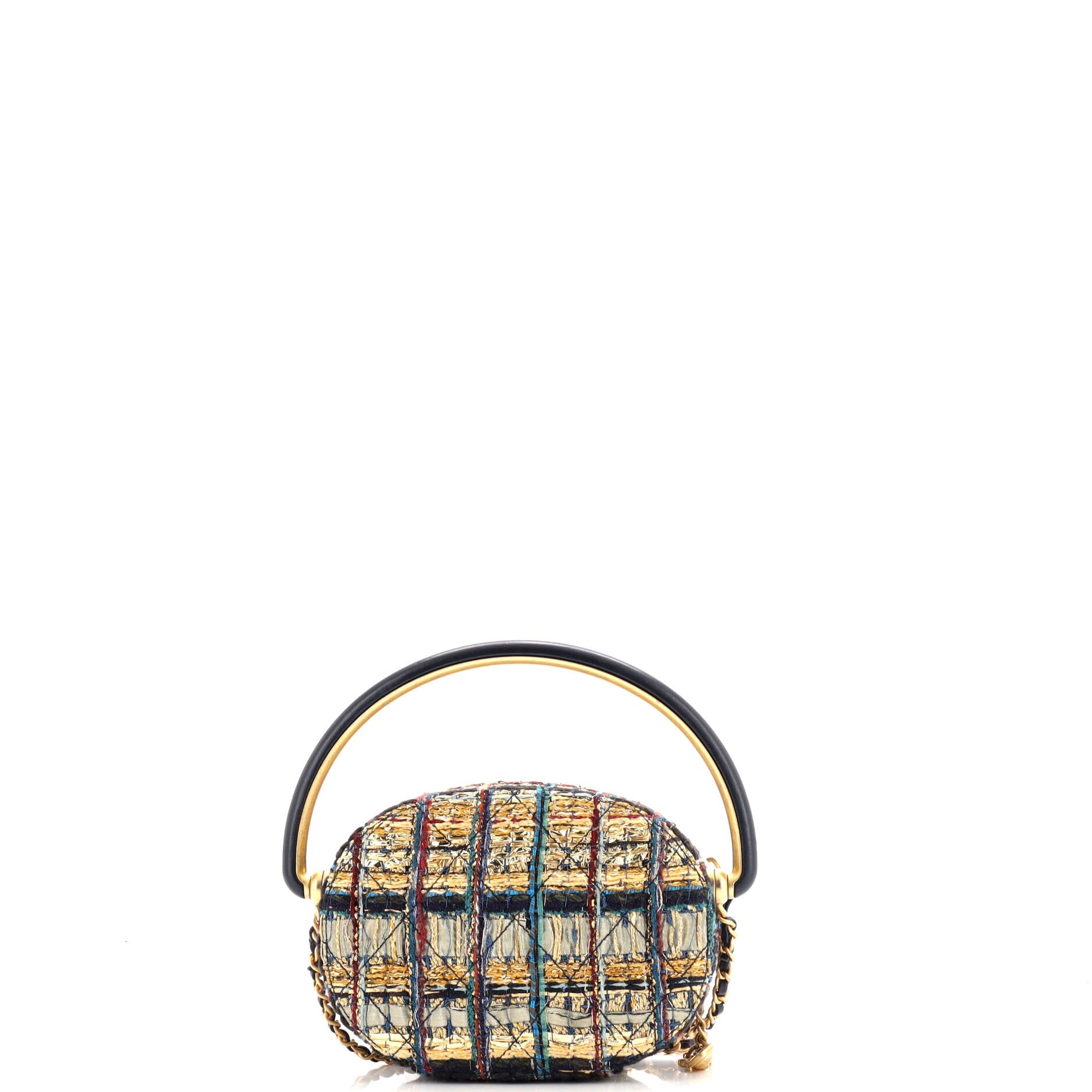 Paris-New York Oval Camera Case Quilted Tweed Small