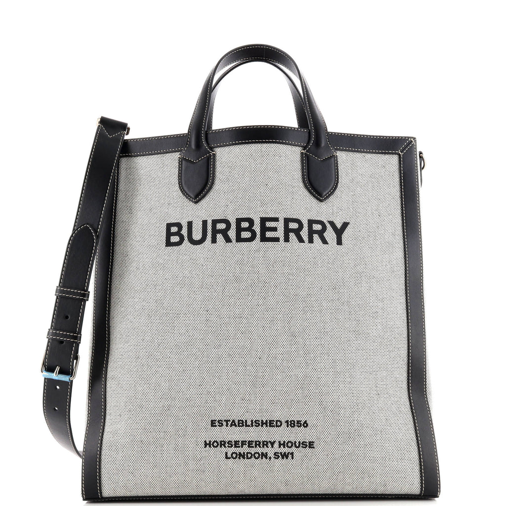 Kane Tote Horseferry Print Canvas with Leather Tall