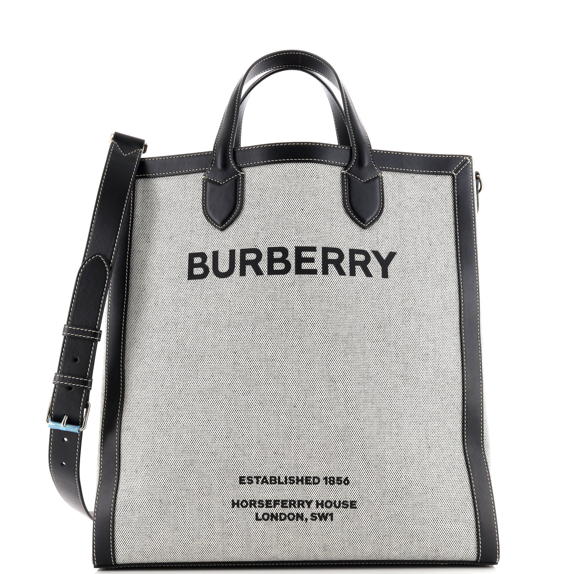 Kane Tote Horseferry Print Canvas with Leather Tall