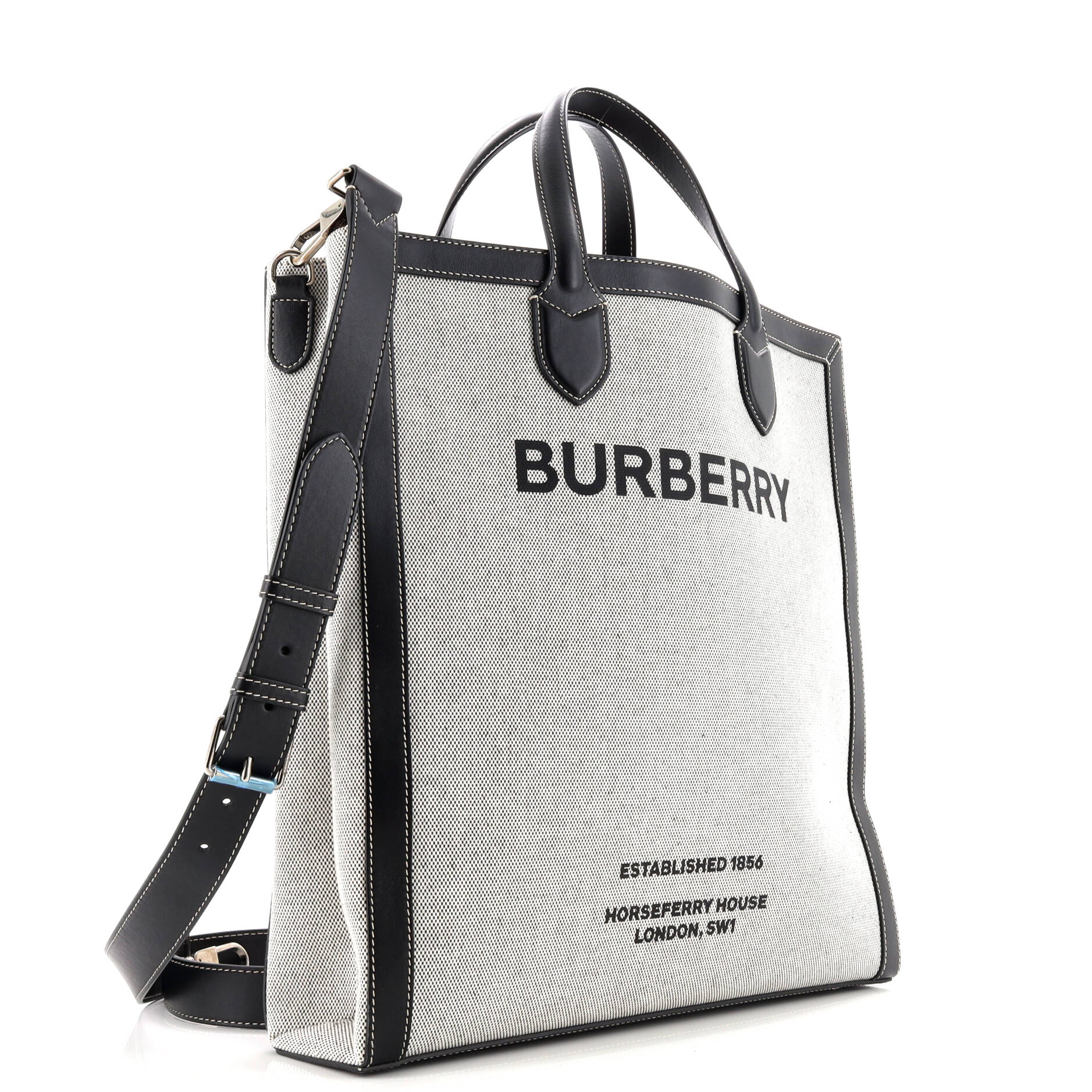 Kane Tote Horseferry Print Canvas with Leather Tall